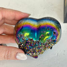 Rainbow Aura Amethyst Heart on a Metal Stand, 1 lbs & 4" Tall #5463RA-021 - Brazil GemsBrazil GemsRainbow Aura Amethyst Heart on a Metal Stand, 1 lbs & 4" Tall #5463RA-021Hearts5463RA-021