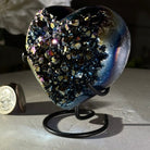 Rainbow Aura Amethyst Heart on a Metal Stand, 1 lbs & 4" Tall #5463RA-021 - Brazil GemsBrazil GemsRainbow Aura Amethyst Heart on a Metal Stand, 1 lbs & 4" Tall #5463RA-021Hearts5463RA-021