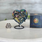 Rainbow Aura Amethyst Heart on a Metal Stand, 1 lbs & 4" Tall #5463RA-021 - Brazil GemsBrazil GemsRainbow Aura Amethyst Heart on a Metal Stand, 1 lbs & 4" Tall #5463RA-021Hearts5463RA-021