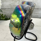 Rainbow Aura Amethyst Heart on a Metal Stand, 1.2 lbs & 4.25" Tall, Model #5463AU-010 by Brazil Gems - Brazil GemsBrazil GemsRainbow Aura Amethyst Heart on a Metal Stand, 1.2 lbs & 4.25" Tall, Model #5463AU-010 by Brazil GemsHearts5463AU-010