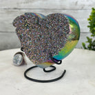 Rainbow Aura Amethyst Heart on a Metal Stand, 1.2 lbs & 4.25" Tall, Model #5463AU-010 by Brazil Gems - Brazil GemsBrazil GemsRainbow Aura Amethyst Heart on a Metal Stand, 1.2 lbs & 4.25" Tall, Model #5463AU-010 by Brazil GemsHearts5463AU-010