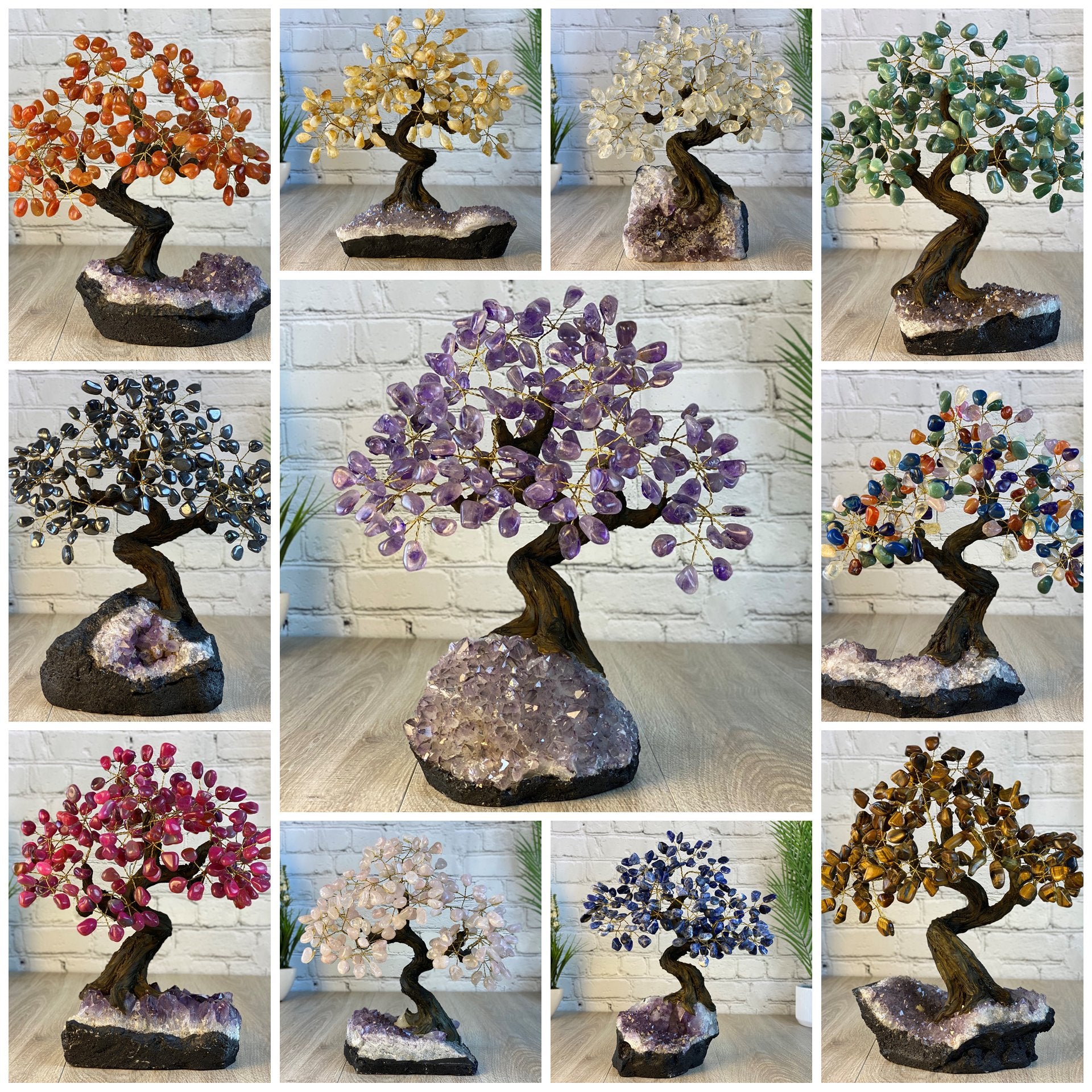 Rose Quartz 14" Tall Handmade Gemstone Tree on a Crystal base, 180 Gems #5404ROSQ - Brazil GemsBrazil GemsRose Quartz 14" Tall Handmade Gemstone Tree on a Crystal base, 180 Gems #5404ROSQGemstone Trees5404ROSQ