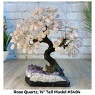 Rose Quartz 14" Tall Handmade Gemstone Tree on a Crystal base, 180 Gems #5404ROSQ - Brazil GemsBrazil GemsRose Quartz 14" Tall Handmade Gemstone Tree on a Crystal base, 180 Gems #5404ROSQGemstone Trees5404ROSQ