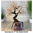 Rose Quartz 17" Tall Handmade Gemstone Tree on a Crystal base, 240 Gems #5405ROSQ - Brazil GemsBrazil GemsRose Quartz 17" Tall Handmade Gemstone Tree on a Crystal base, 240 Gems #5405ROSQGemstone Trees5405ROSQ