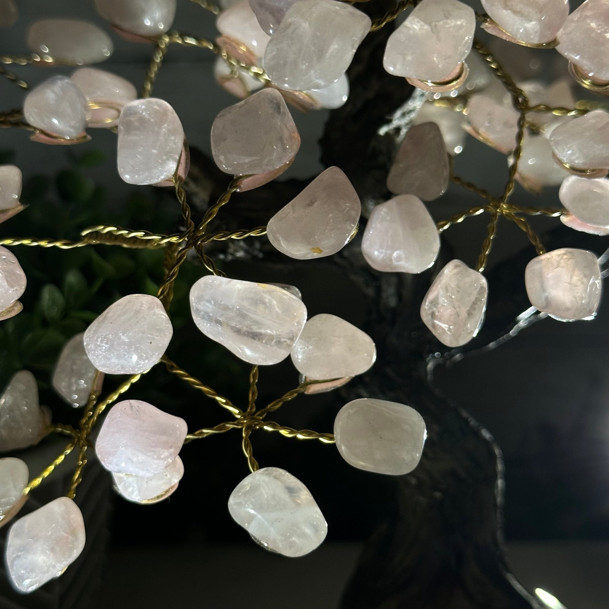 Rose Quartz 9" Tall Handmade Gemstone Tree on a Crystal base, 120 Gems #5403ROSQ - Brazil GemsBrazil GemsRose Quartz 9" Tall Handmade Gemstone Tree on a Crystal base, 120 Gems #5403ROSQGemstone Trees5403ROSQ