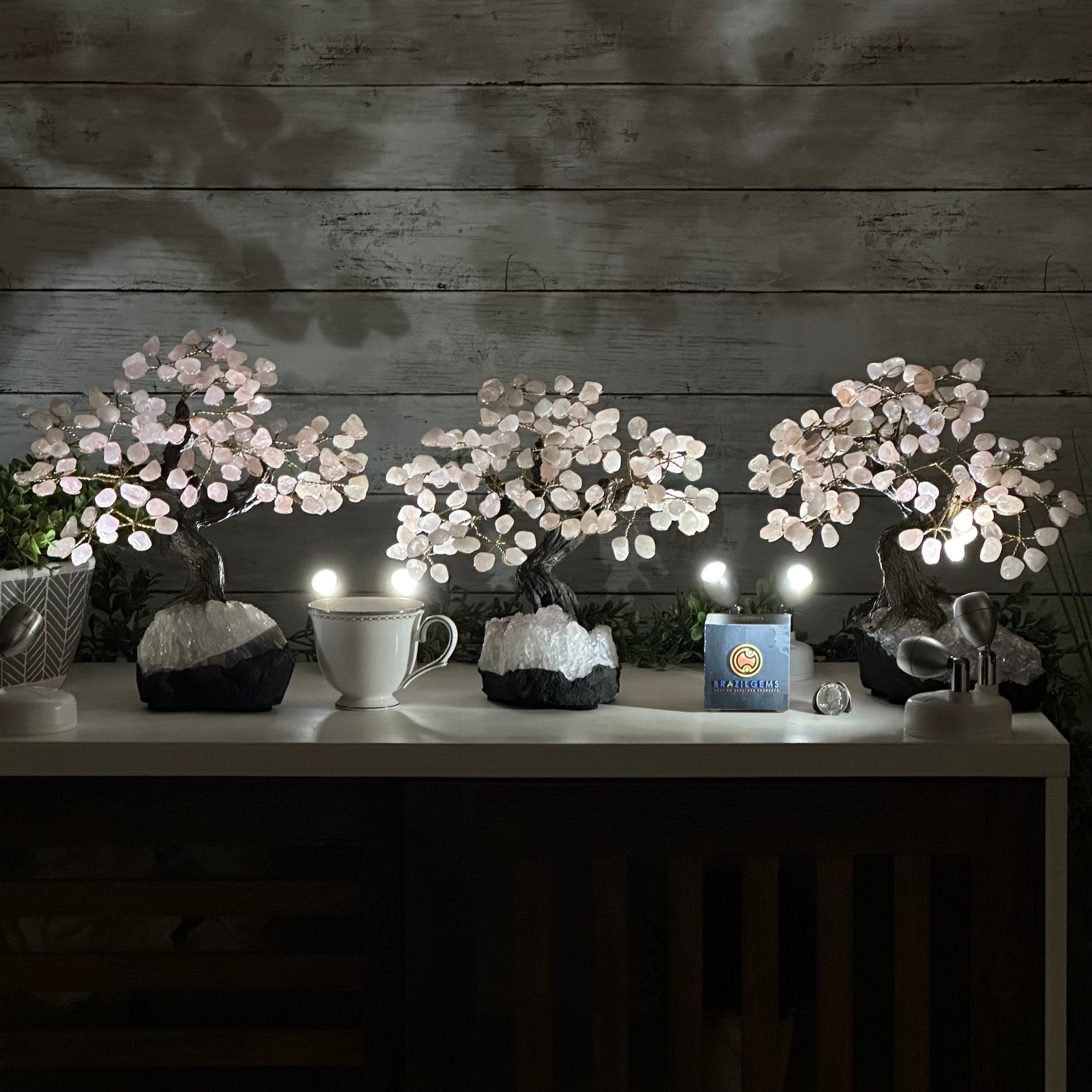Rose Quartz 9" Tall Handmade Gemstone Tree on a Crystal base, 120 Gems #5403ROSQ - Brazil GemsBrazil GemsRose Quartz 9" Tall Handmade Gemstone Tree on a Crystal base, 120 Gems #5403ROSQGemstone Trees5403ROSQ