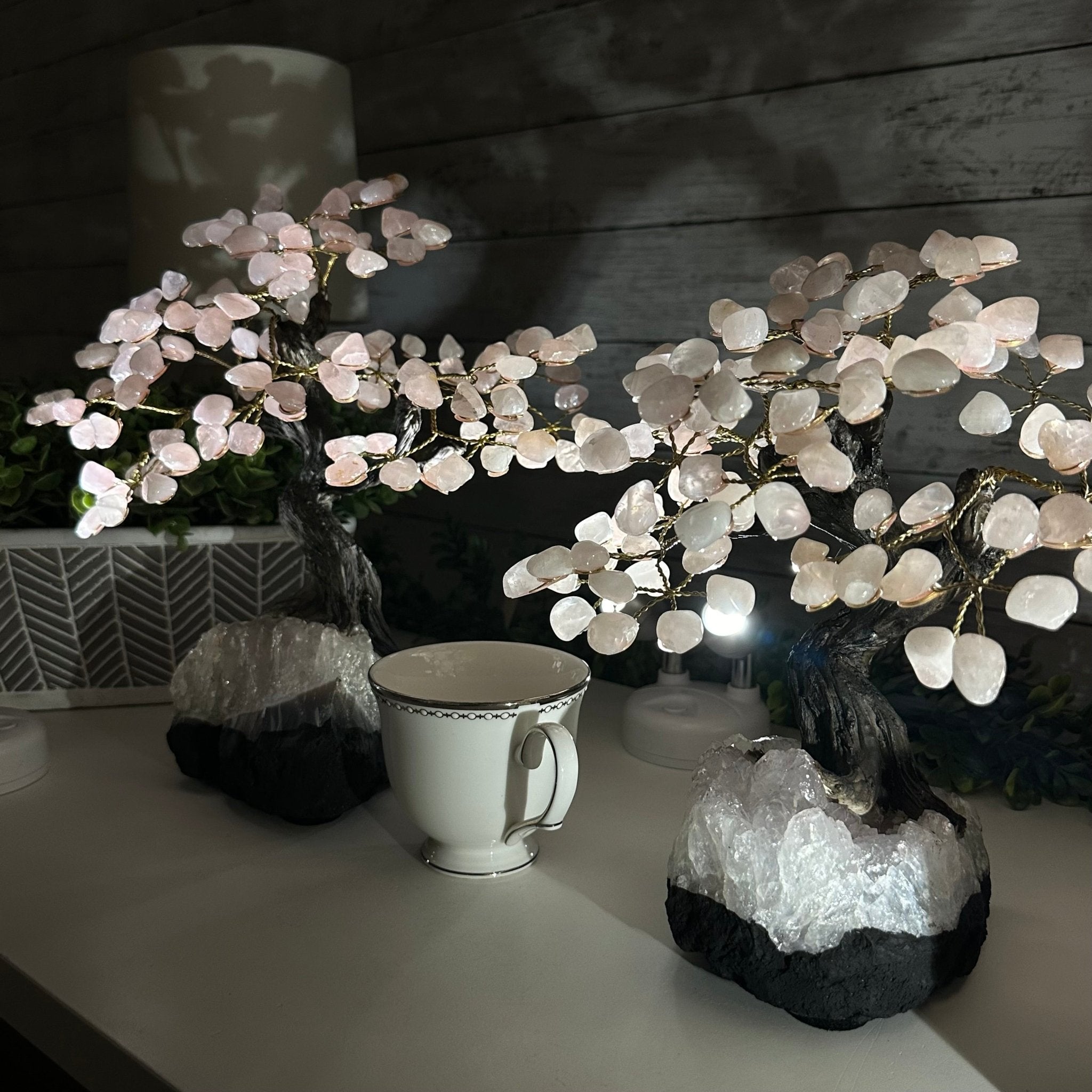 Rose Quartz 9" Tall Handmade Gemstone Tree on a Crystal base, 120 Gems #5403ROSQ - Brazil GemsBrazil GemsRose Quartz 9" Tall Handmade Gemstone Tree on a Crystal base, 120 Gems #5403ROSQGemstone Trees5403ROSQ