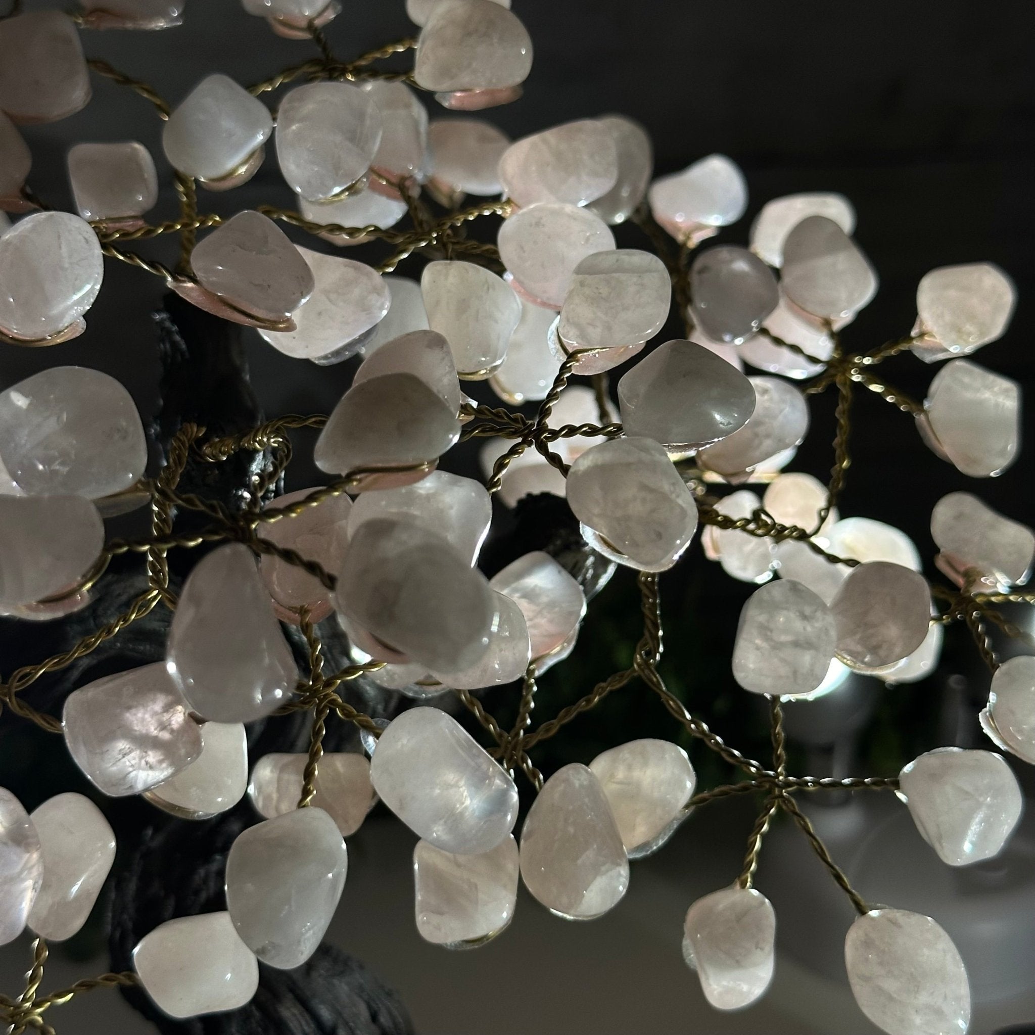 Rose Quartz 9" Tall Handmade Gemstone Tree on a Crystal base, 120 Gems #5403ROSQ - Brazil GemsBrazil GemsRose Quartz 9" Tall Handmade Gemstone Tree on a Crystal base, 120 Gems #5403ROSQGemstone Trees5403ROSQ