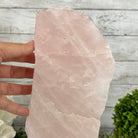 Rose Quartz Polished Slice with Rough Edges on a Wood Base Model 12.25" Tall Model #6100RQ-044 by Brazil Gems - Brazil GemsBrazil GemsRose Quartz Polished Slice with Rough Edges on a Wood Base Model 12.25" Tall Model #6100RQ-044 by Brazil GemsSlices on Wood Bases6100RQ-044