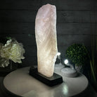 Rose Quartz Polished Slice with Rough Edges on a Wood Base Model 12.25" Tall Model #6100RQ-044 by Brazil Gems - Brazil GemsBrazil GemsRose Quartz Polished Slice with Rough Edges on a Wood Base Model 12.25" Tall Model #6100RQ-044 by Brazil GemsSlices on Wood Bases6100RQ-044
