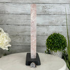 Rose Quartz Polished Slice with Rough Edges on a Wood Base Model 12.25" Tall Model #6100RQ-044 by Brazil Gems - Brazil GemsBrazil GemsRose Quartz Polished Slice with Rough Edges on a Wood Base Model 12.25" Tall Model #6100RQ-044 by Brazil GemsSlices on Wood Bases6100RQ-044