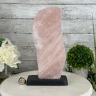 Rose Quartz Polished Slice with Rough Edges on a Wood Base Model 12.25" Tall Model #6100RQ-044 by Brazil Gems - Brazil GemsBrazil GemsRose Quartz Polished Slice with Rough Edges on a Wood Base Model 12.25" Tall Model #6100RQ-044 by Brazil GemsSlices on Wood Bases6100RQ-044