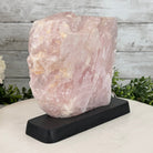 Rose Quartz Polished Slice with Rough Edges on a Wood Base Model 8" Tall Model #6100RQ-049 by Brazil Gems - Brazil GemsBrazil GemsRose Quartz Polished Slice with Rough Edges on a Wood Base Model 8" Tall Model #6100RQ-049 by Brazil GemsSlices on Wood Bases6100RQ-049