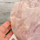 Rose Quartz Polished Slice with Rough Edges on a Wood Base Model 8" Tall Model #6100RQ-049 by Brazil Gems - Brazil GemsBrazil GemsRose Quartz Polished Slice with Rough Edges on a Wood Base Model 8" Tall Model #6100RQ-049 by Brazil GemsSlices on Wood Bases6100RQ-049