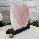 Rose Quartz Polished Slice with Rough Edges on a Wood Base Model 8" Tall Model #6100RQ-049 by Brazil Gems - Brazil GemsBrazil GemsRose Quartz Polished Slice with Rough Edges on a Wood Base Model 8" Tall Model #6100RQ-049 by Brazil GemsSlices on Wood Bases6100RQ-049