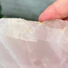 Rose Quartz Polished Slice with Rough Edges on a Wood Base Model 8" Tall Model #6100RQ-049 by Brazil Gems - Brazil GemsBrazil GemsRose Quartz Polished Slice with Rough Edges on a Wood Base Model 8" Tall Model #6100RQ-049 by Brazil GemsSlices on Wood Bases6100RQ-049