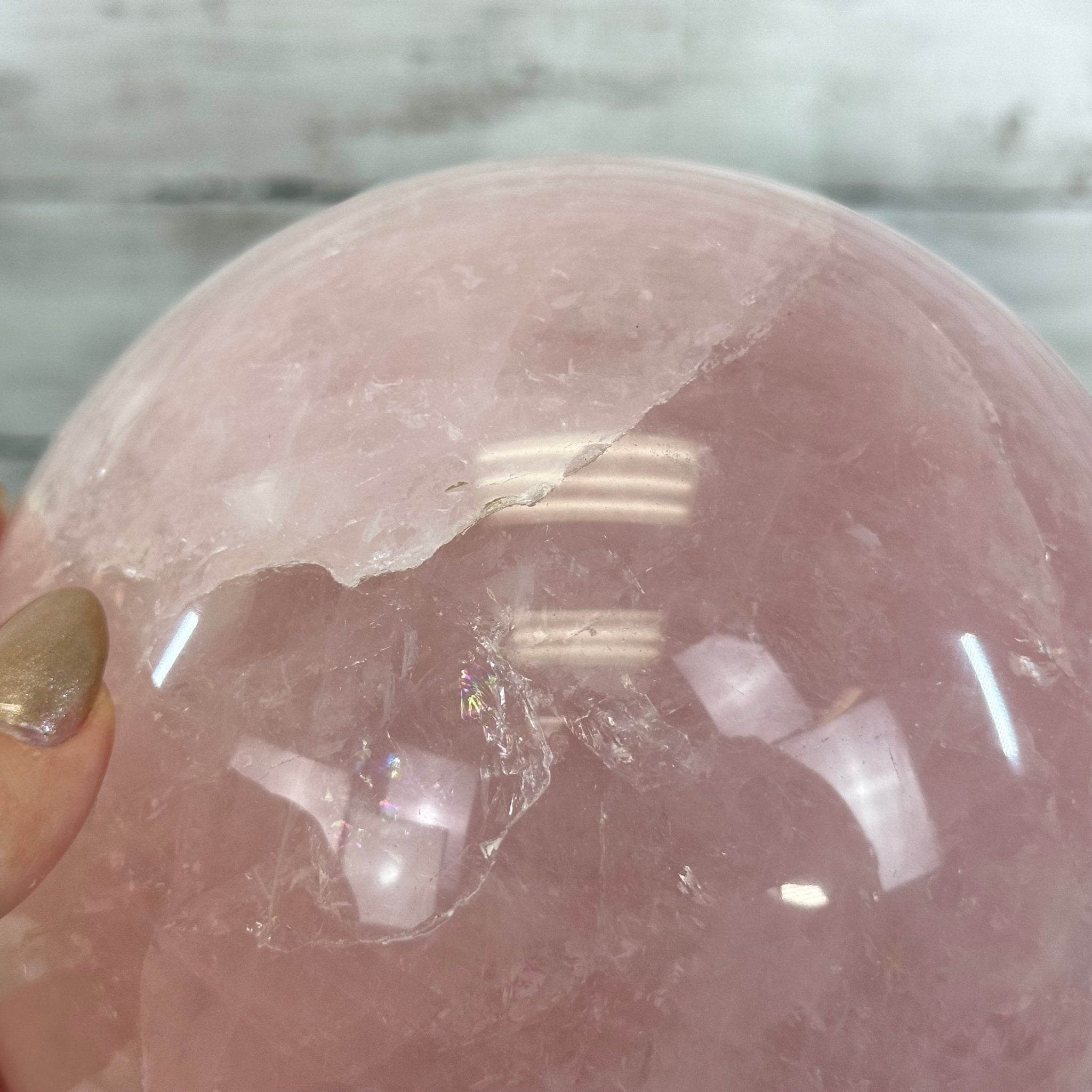 Rose Quartz Sphere on a Wood Base, 12.2 lbs & 7.4" Tall #5632 - 0019 - Brazil GemsBrazil GemsRose Quartz Sphere on a Wood Base, 12.2 lbs & 7.4" Tall #5632 - 0019Spheres5632 - 0019