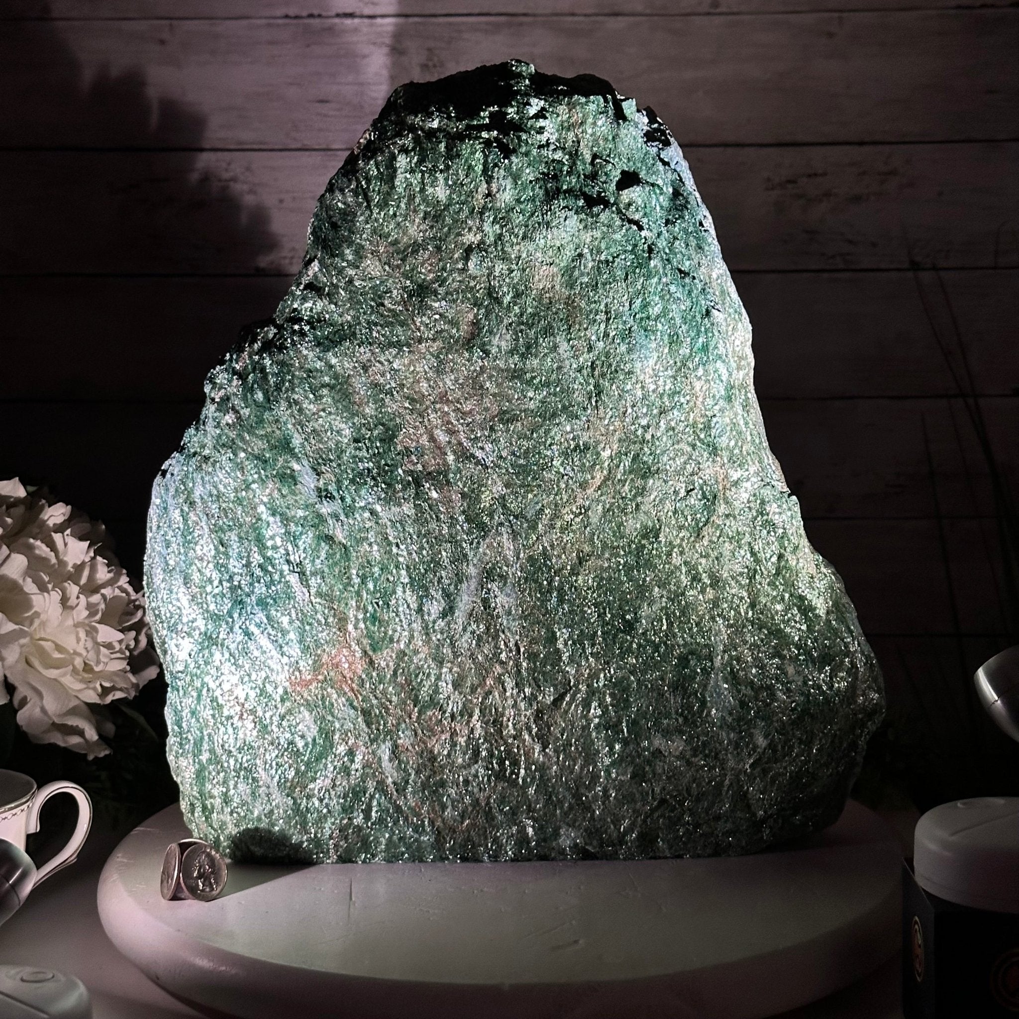 Rough Fuchsite Freeform Gemstone, 48.5 lbs & 14” tall #3302FS-002 - Brazil GemsBrazil GemsRough Fuchsite Freeform Gemstone, 48.5 lbs & 14” tall #3302FS-002Freeform & Unique Shapes3302FS-002