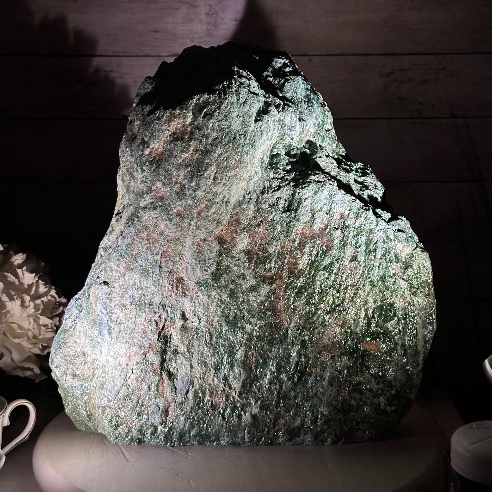 Rough Fuchsite Freeform Gemstone, 48.5 lbs & 14” tall #3302FS-002 - Brazil GemsBrazil GemsRough Fuchsite Freeform Gemstone, 48.5 lbs & 14” tall #3302FS-002Freeform & Unique Shapes3302FS-002