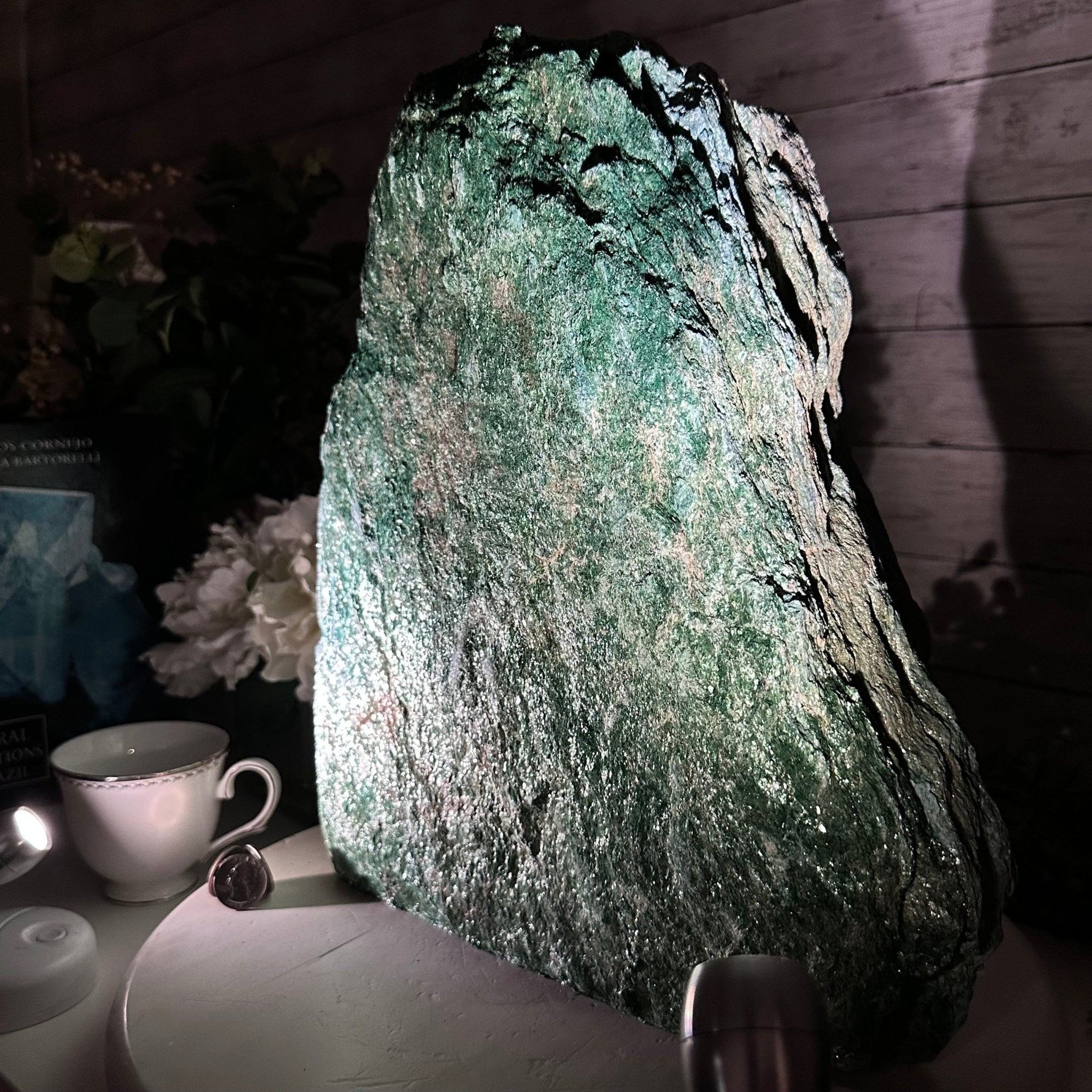 Rough Fuchsite Freeform Gemstone, 48.5 lbs & 14” tall #3302FS-002 - Brazil GemsBrazil GemsRough Fuchsite Freeform Gemstone, 48.5 lbs & 14” tall #3302FS-002Freeform & Unique Shapes3302FS-002