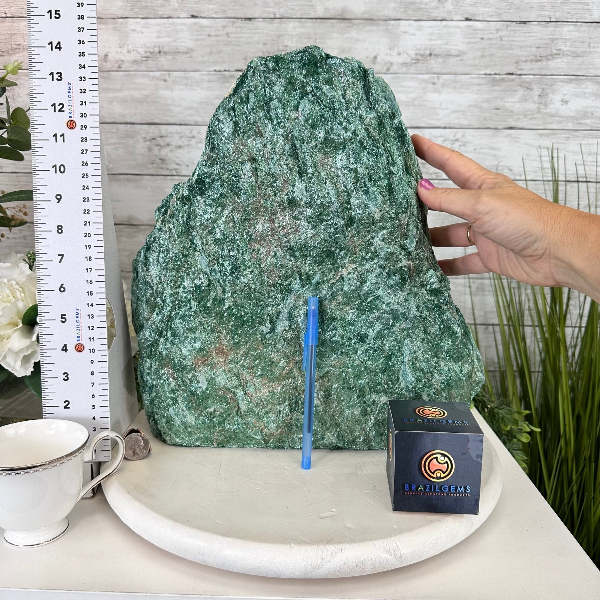 Rough Fuchsite Freeform Gemstone, 48.5 lbs & 14” tall #3302FS-002 - Brazil GemsBrazil GemsRough Fuchsite Freeform Gemstone, 48.5 lbs & 14” tall #3302FS-002Freeform & Unique Shapes3302FS-002