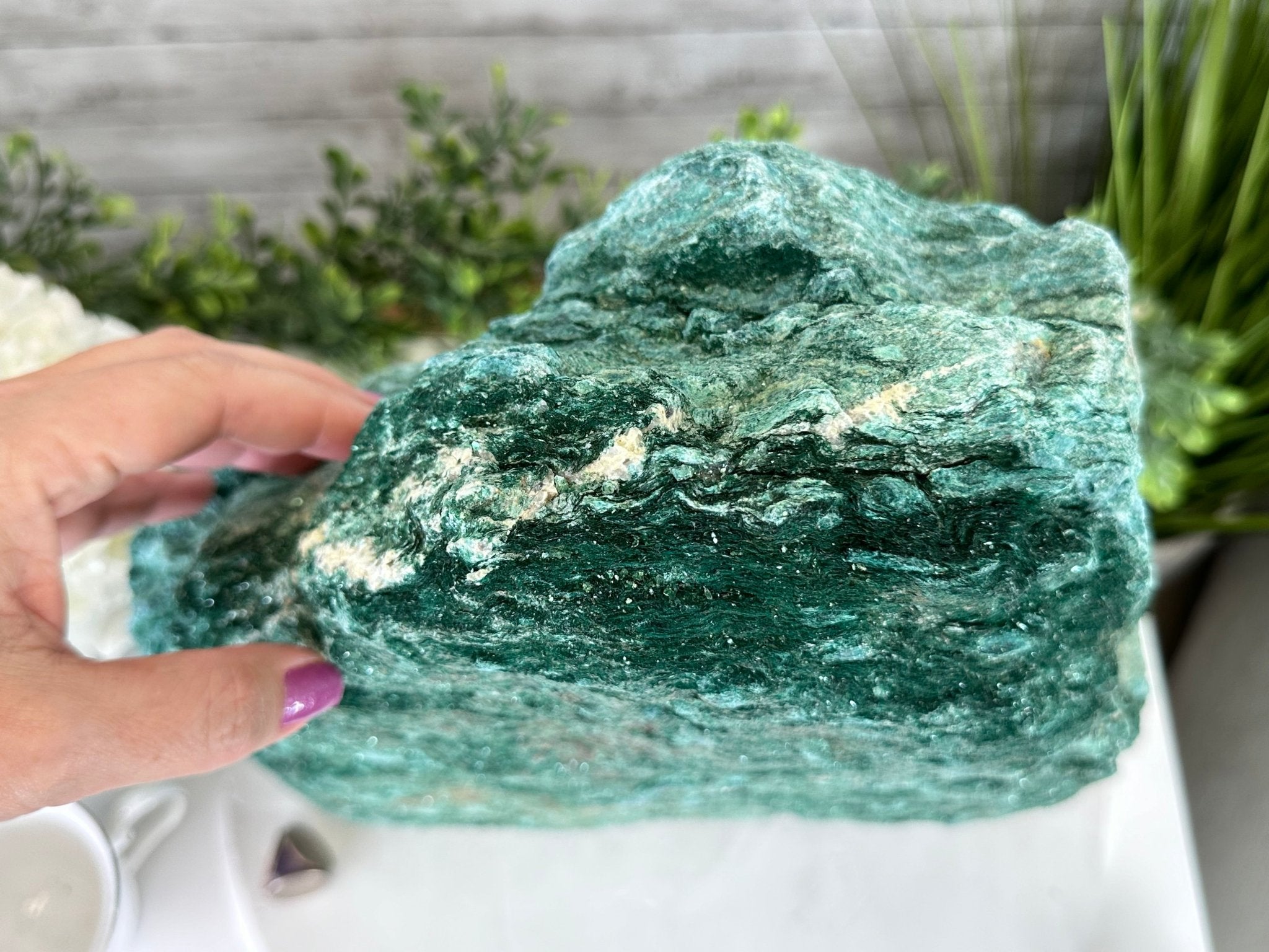 Rough Fuchsite Freeform Gemstone, 48.5 lbs & 14” tall #3302FS-002 - Brazil GemsBrazil GemsRough Fuchsite Freeform Gemstone, 48.5 lbs & 14” tall #3302FS-002Freeform & Unique Shapes3302FS-002
