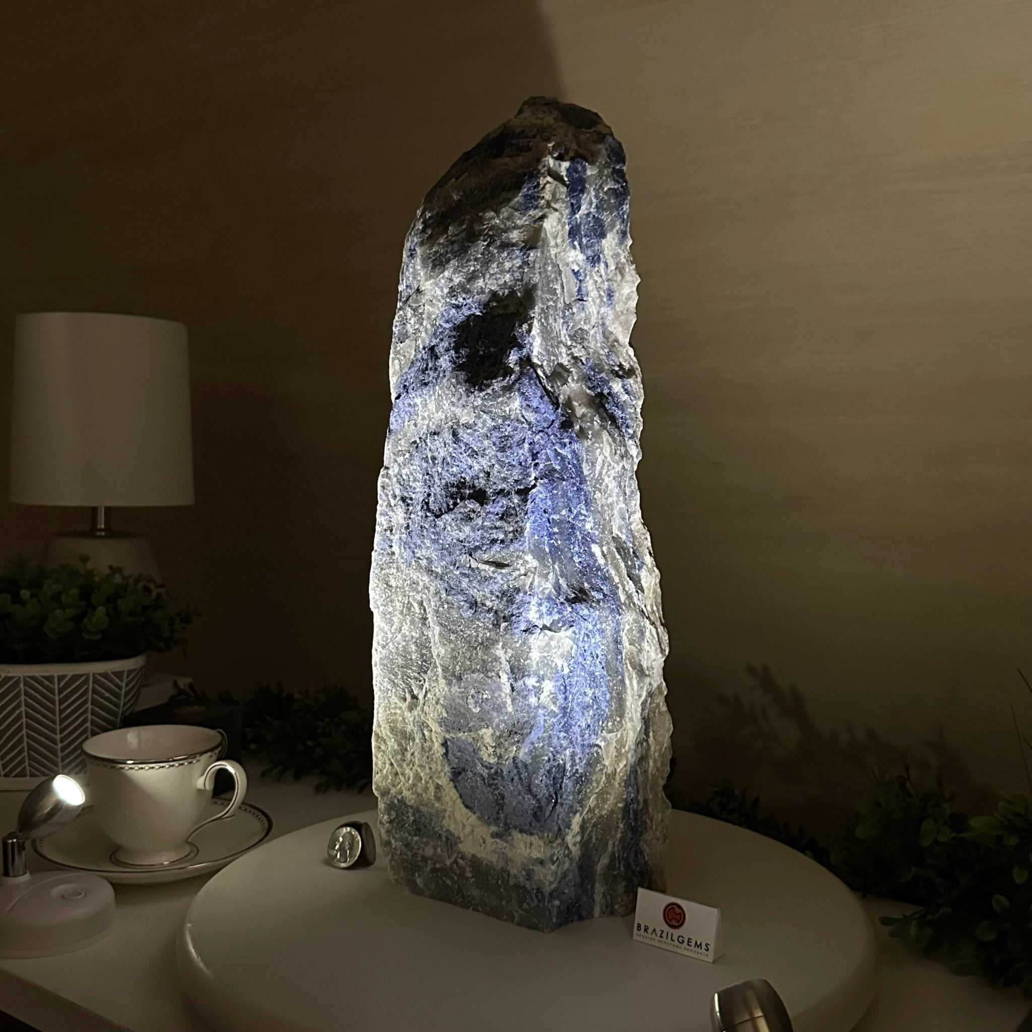 Rough Sodalite Freeform Gemstone, 25.6 lbs & 17.4” Tall 3302SO - 003 - Brazil GemsBrazil GemsRough Sodalite Freeform Gemstone, 25.6 lbs & 17.4” Tall 3302SO - 003Freeform & Unique Shapes3302SO - 003