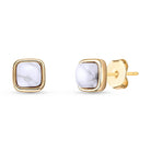 Rounded Square Gold Plated Necklace & Earring Set w/ Natural Gemstones - Brazil GemsBrazil GemsRounded Square Gold Plated Necklace & Earring Set w/ Natural GemstonesNecklace & Earring Set14GP0396 - 114