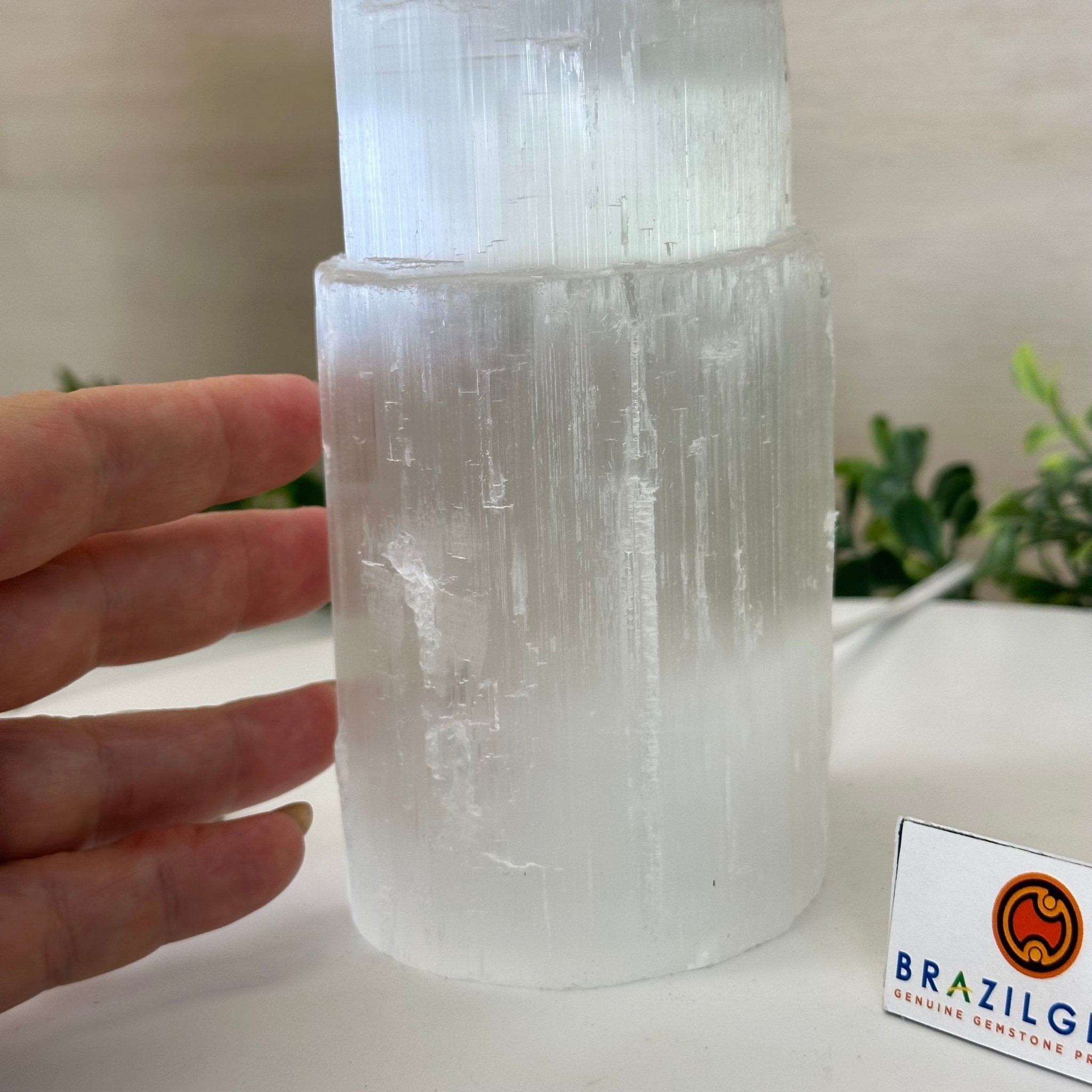 Selenite Tower Crystal Night Light, 2.8 lbs & 8" Tall 5802ST - 007 - Brazil GemsBrazil GemsSelenite Tower Crystal Night Light, 2.8 lbs & 8" Tall 5802ST - 007Night Lights5802ST - 007