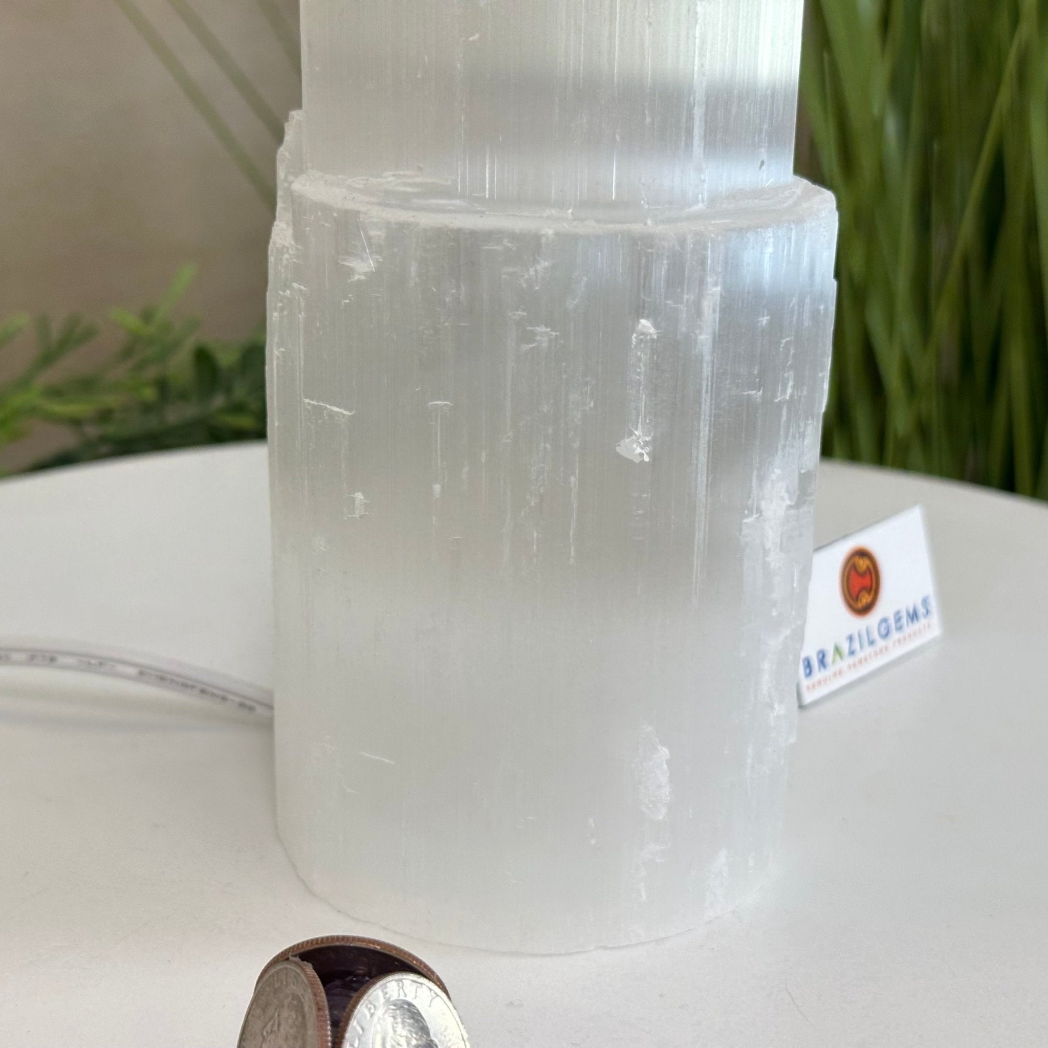 Selenite Tower Crystal Night Light, 2.8 lbs & 8" Tall 5802ST - 007 - Brazil GemsBrazil GemsSelenite Tower Crystal Night Light, 2.8 lbs & 8" Tall 5802ST - 007Night Lights5802ST - 007