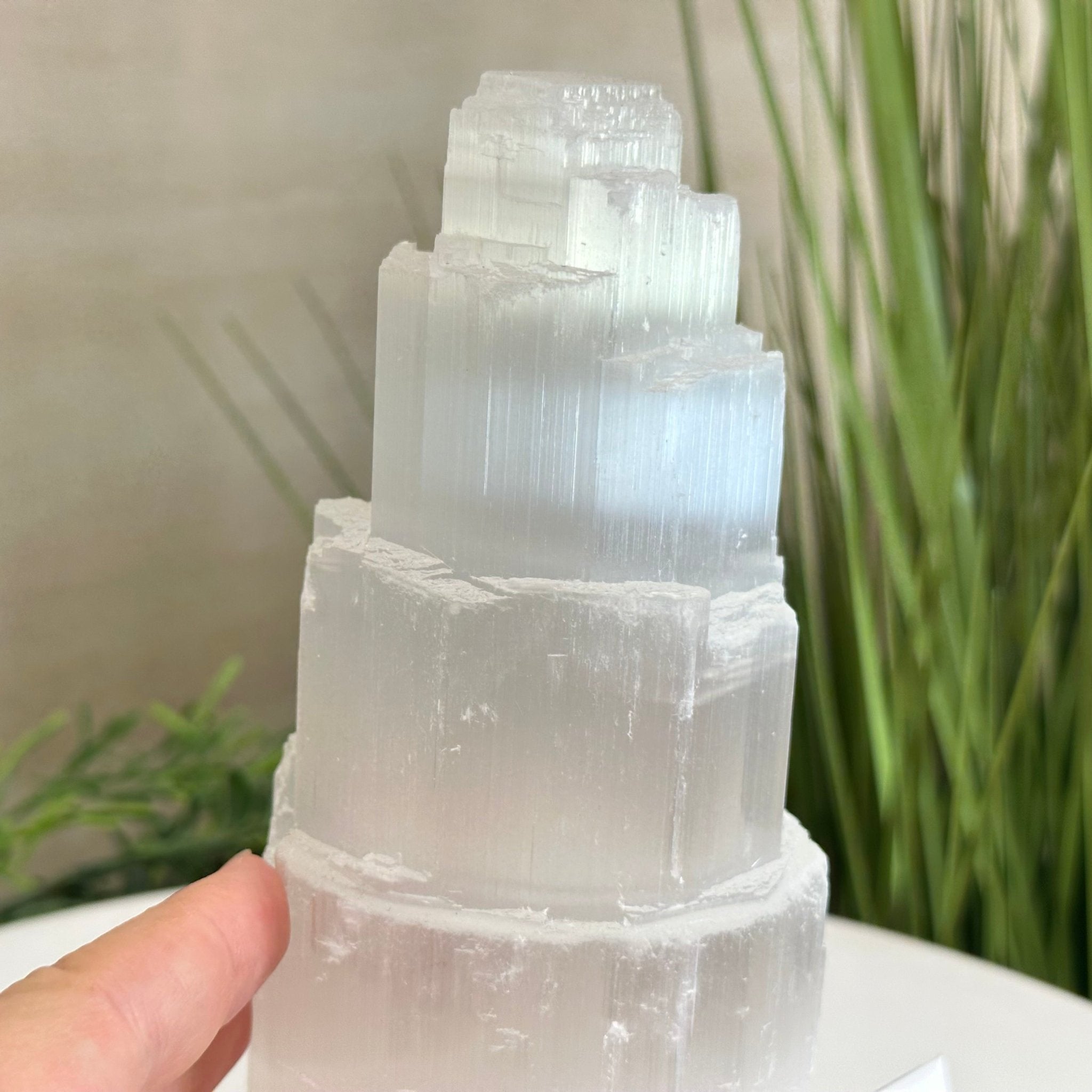 Selenite Tower Crystal Night Light, 2.8 lbs & 8" Tall 5802ST - 007 - Brazil GemsBrazil GemsSelenite Tower Crystal Night Light, 2.8 lbs & 8" Tall 5802ST - 007Night Lights5802ST - 007