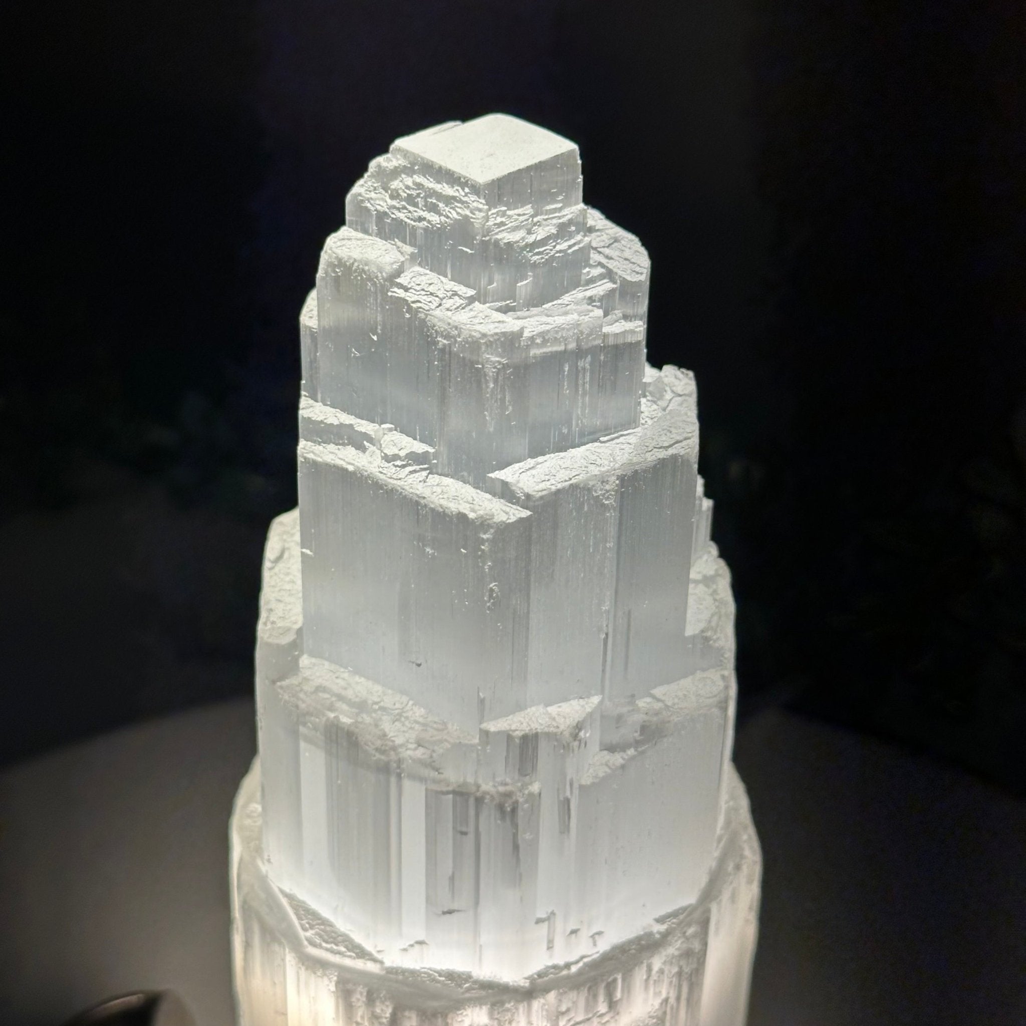 Selenite Tower Crystal Night Light, 2.8 lbs & 8" Tall 5802ST - 007 - Brazil GemsBrazil GemsSelenite Tower Crystal Night Light, 2.8 lbs & 8" Tall 5802ST - 007Night Lights5802ST - 007