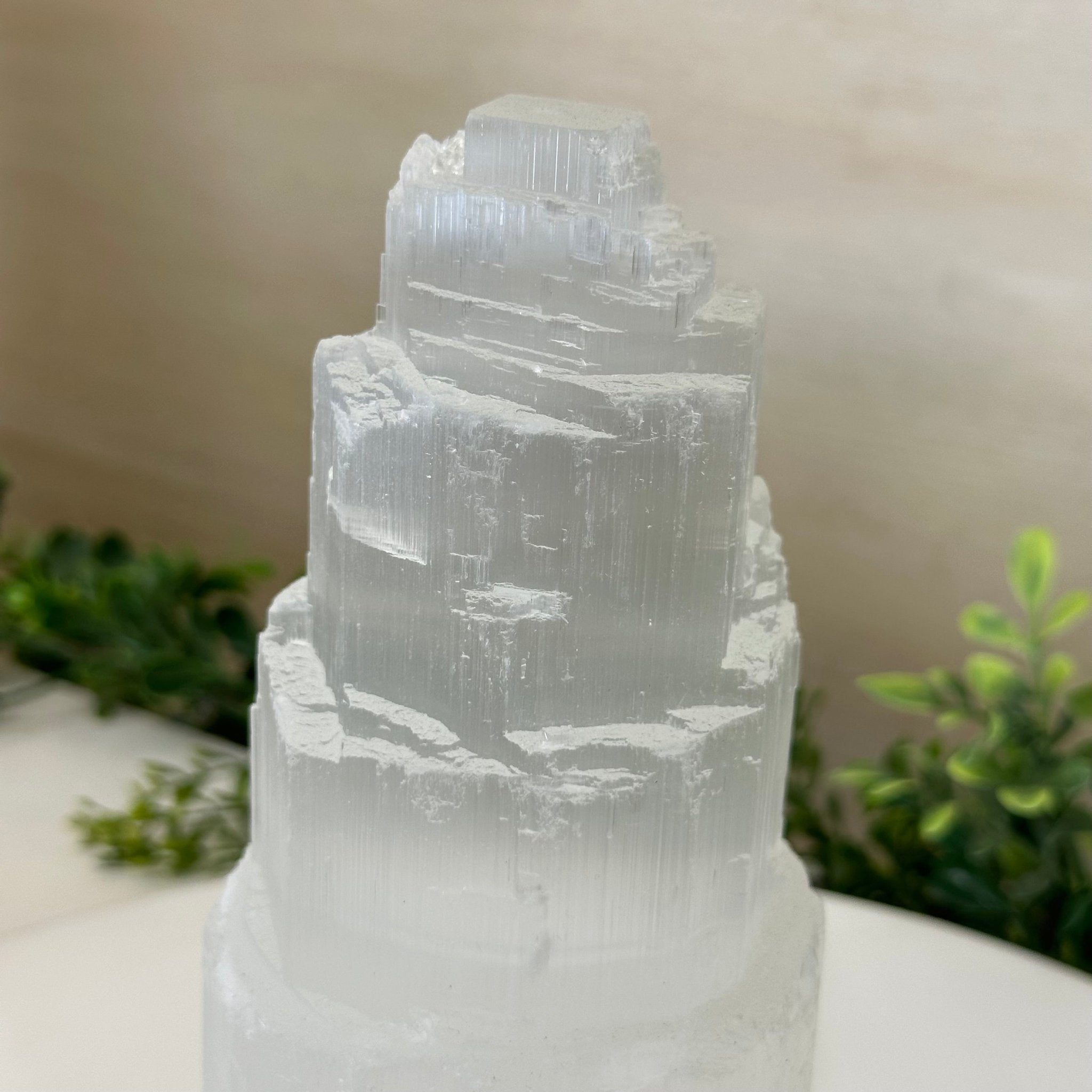Selenite Tower Crystal Night Light, 3.1 lbs & 8" Tall 5802ST - 010 - Brazil GemsBrazil GemsSelenite Tower Crystal Night Light, 3.1 lbs & 8" Tall 5802ST - 010Night Lights5802ST - 010