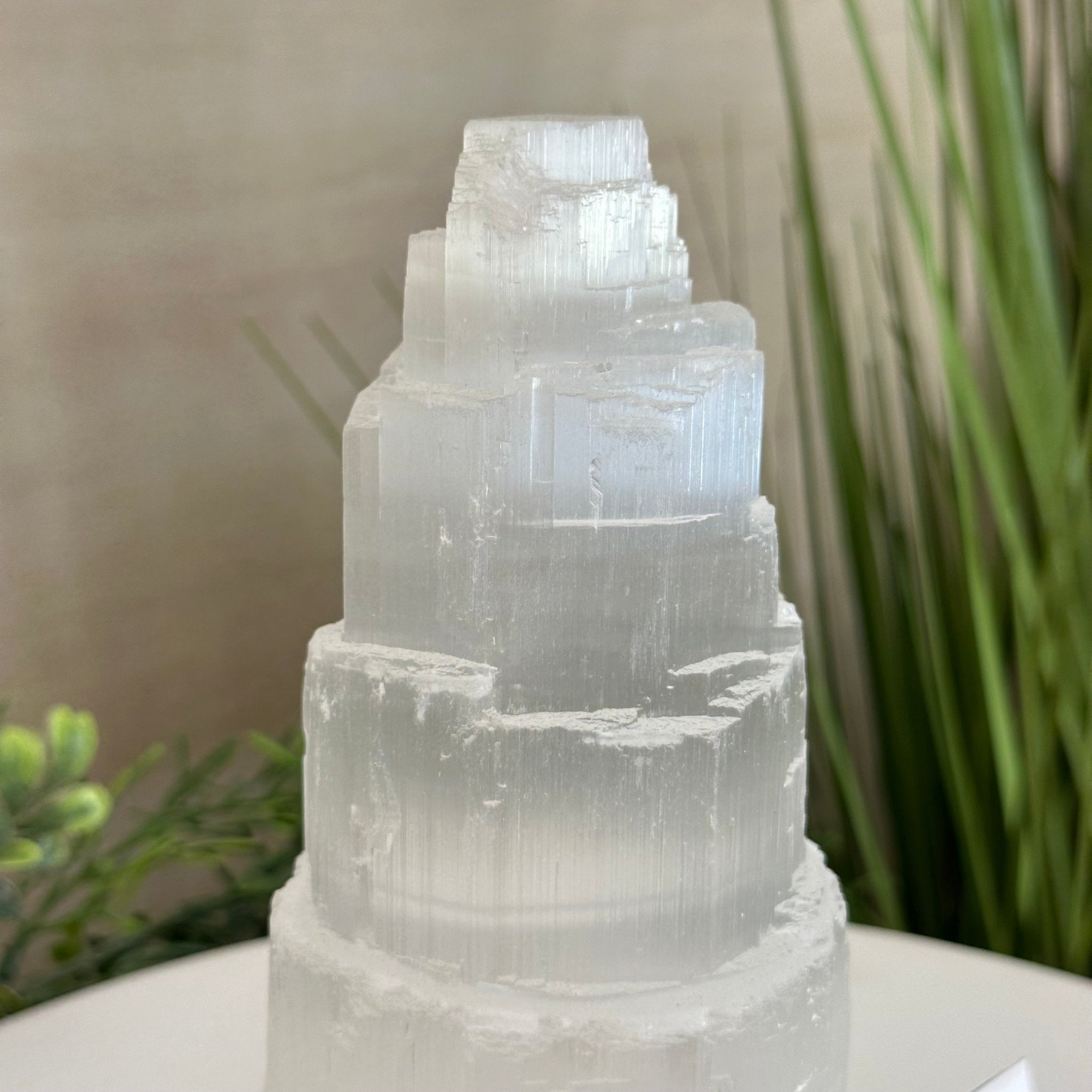 Selenite Tower Crystal Night Light, 3.1 lbs & 8" Tall 5802ST - 010 - Brazil GemsBrazil GemsSelenite Tower Crystal Night Light, 3.1 lbs & 8" Tall 5802ST - 010Night Lights5802ST - 010