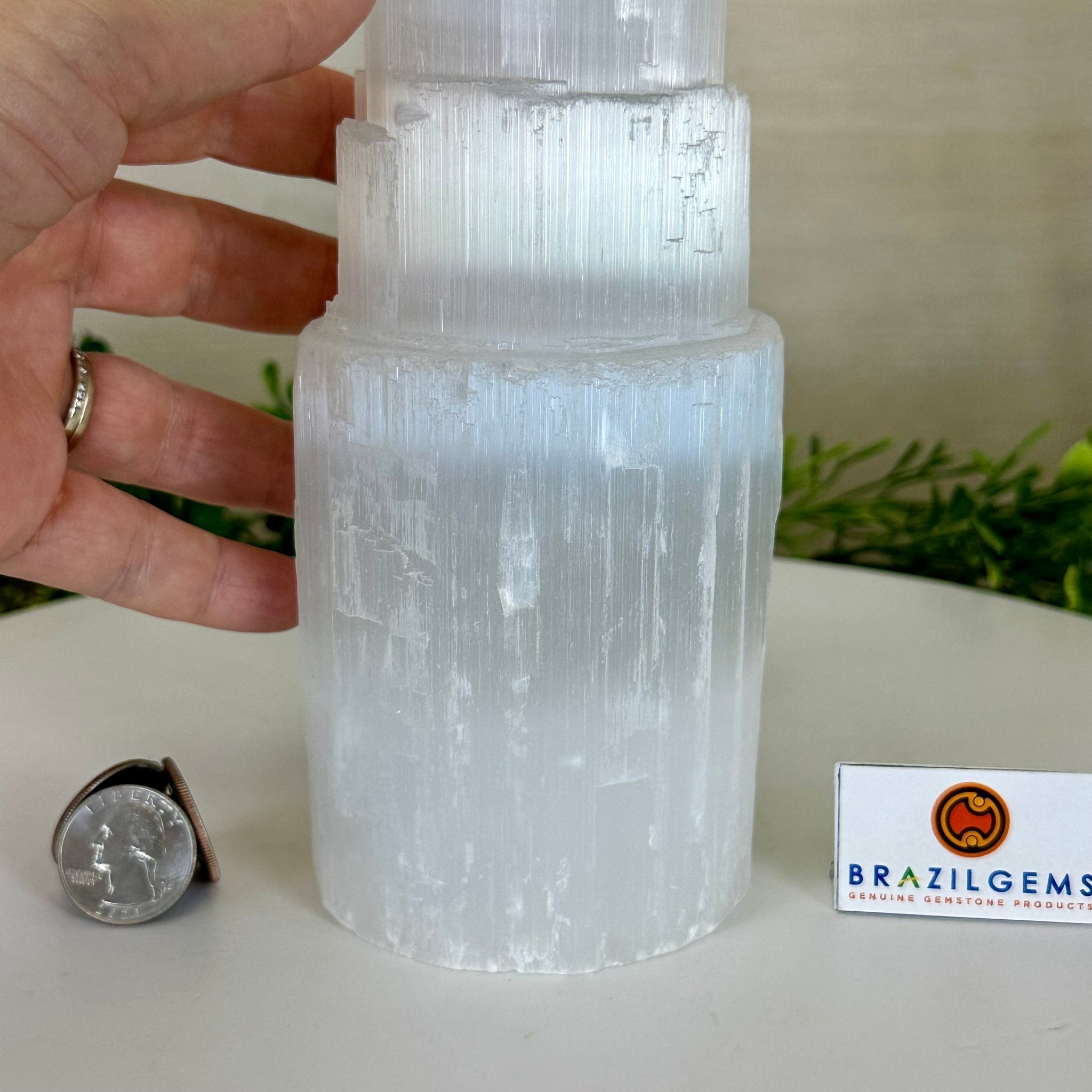 Selenite Tower Crystal Night Light, 3.2 lbs & 7.9" Tall 5802ST - 012 - Brazil GemsBrazil GemsSelenite Tower Crystal Night Light, 3.2 lbs & 7.9" Tall 5802ST - 012Night Lights5802ST - 012