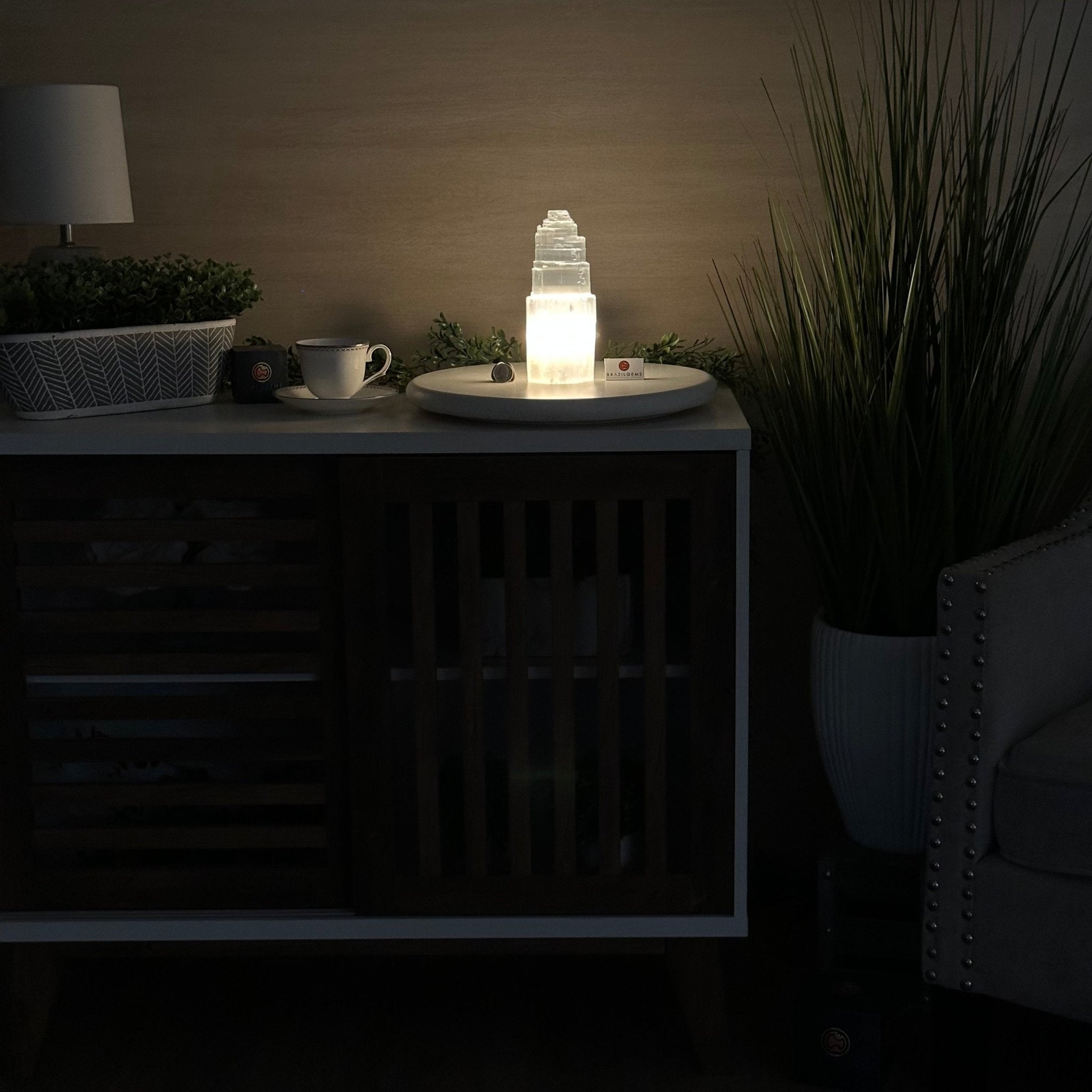 Selenite Tower Crystal Night Light, 3.2 lbs & 7.9" Tall 5802ST - 012 - Brazil GemsBrazil GemsSelenite Tower Crystal Night Light, 3.2 lbs & 7.9" Tall 5802ST - 012Night Lights5802ST - 012