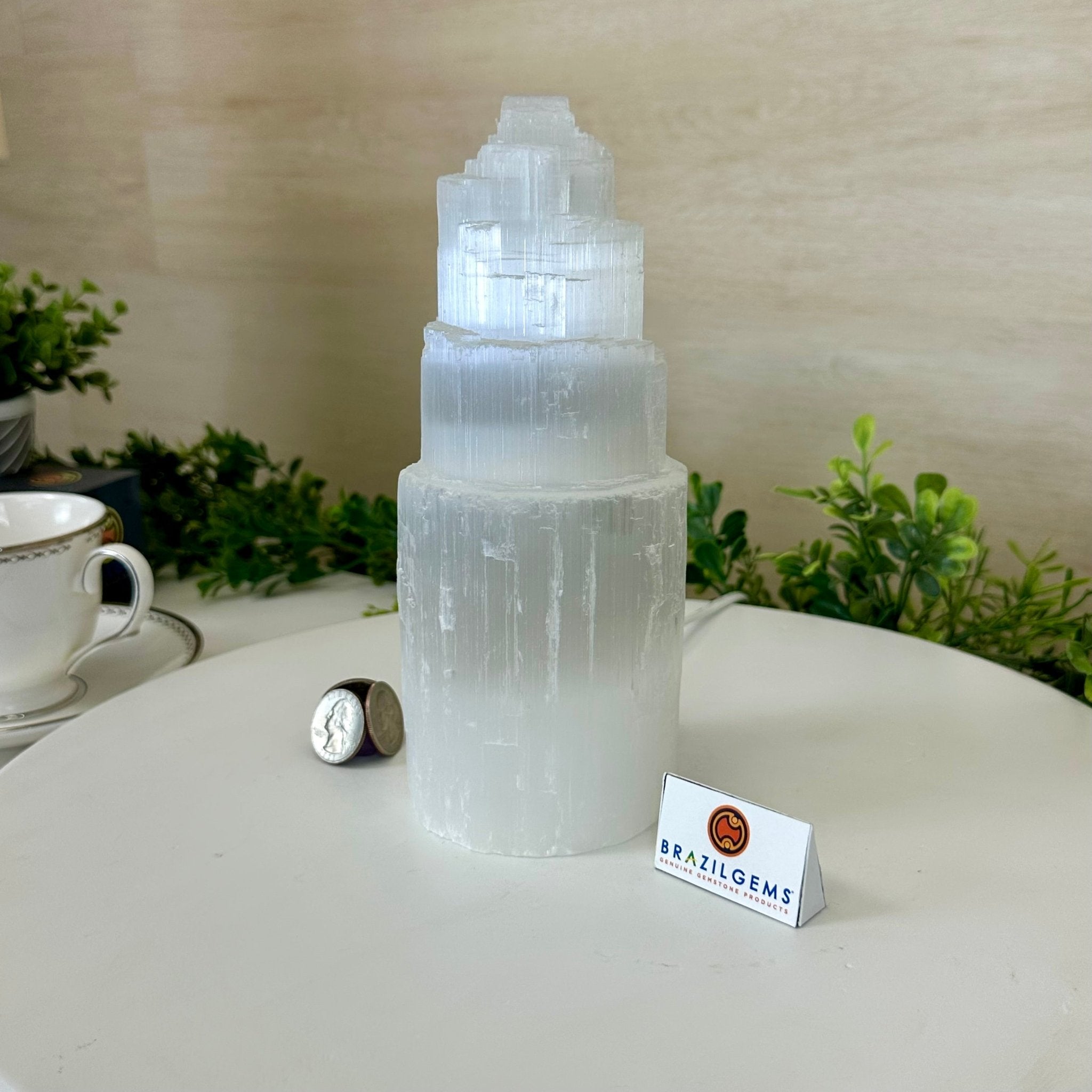 Selenite Tower Crystal Night Light, 3.2 lbs & 7.9" Tall 5802ST - 012 - Brazil GemsBrazil GemsSelenite Tower Crystal Night Light, 3.2 lbs & 7.9" Tall 5802ST - 012Night Lights5802ST - 012
