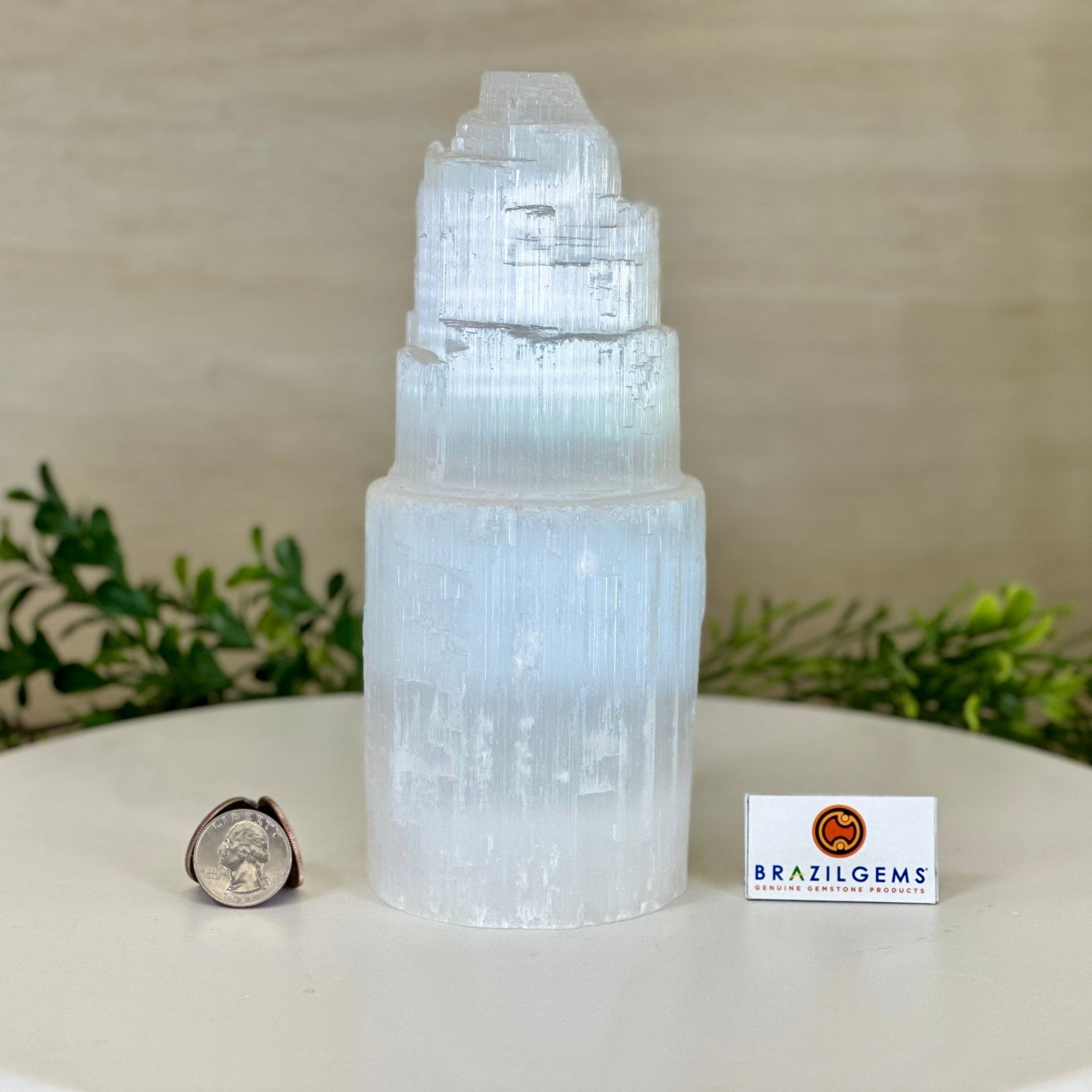 Selenite Tower Crystal Night Light, 3.2 lbs & 7.9" Tall 5802ST - 012 - Brazil GemsBrazil GemsSelenite Tower Crystal Night Light, 3.2 lbs & 7.9" Tall 5802ST - 012Night Lights5802ST - 012