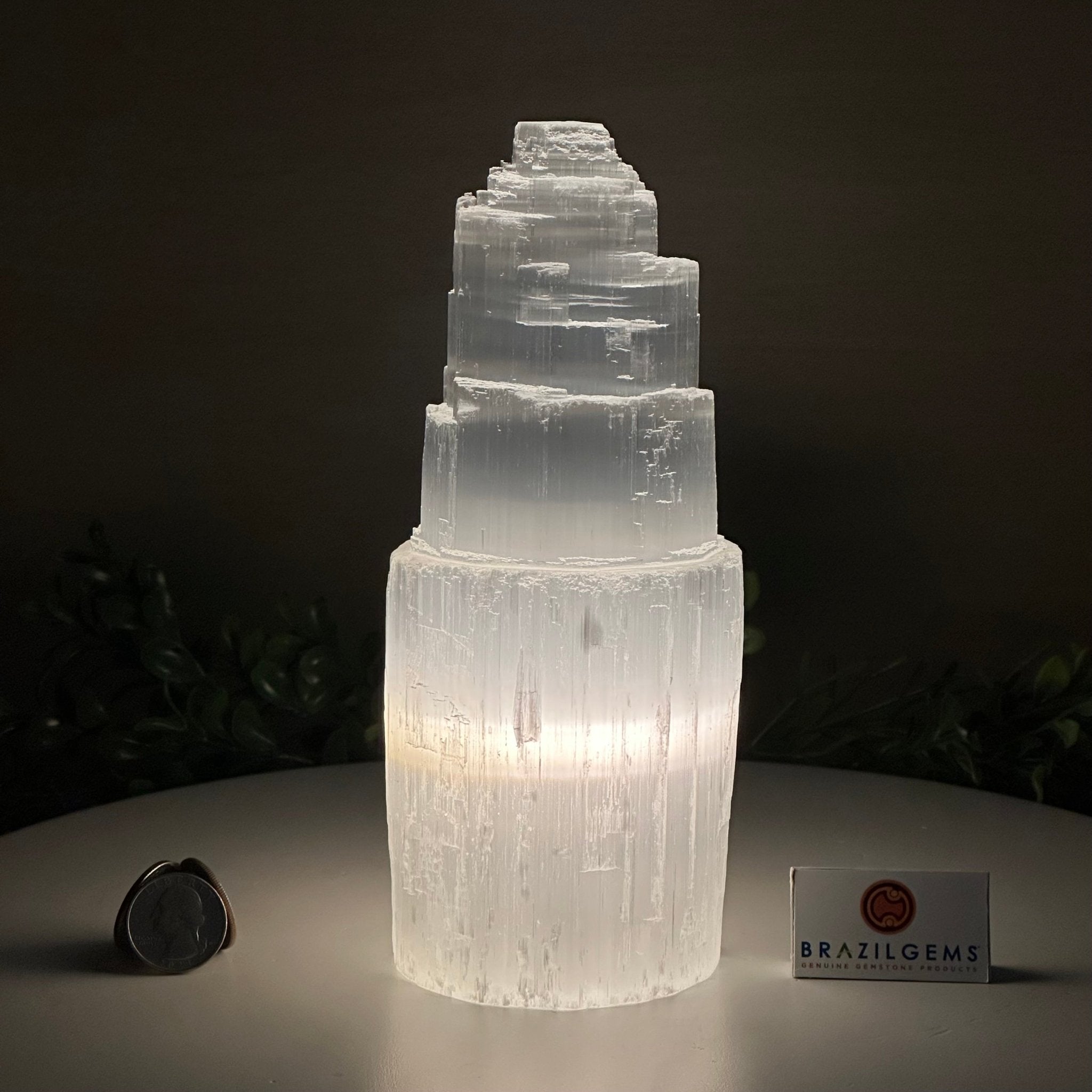 Selenite Tower Crystal Night Light, 3.2 lbs & 7.9" Tall 5802ST - 012 - Brazil GemsBrazil GemsSelenite Tower Crystal Night Light, 3.2 lbs & 7.9" Tall 5802ST - 012Night Lights5802ST - 012