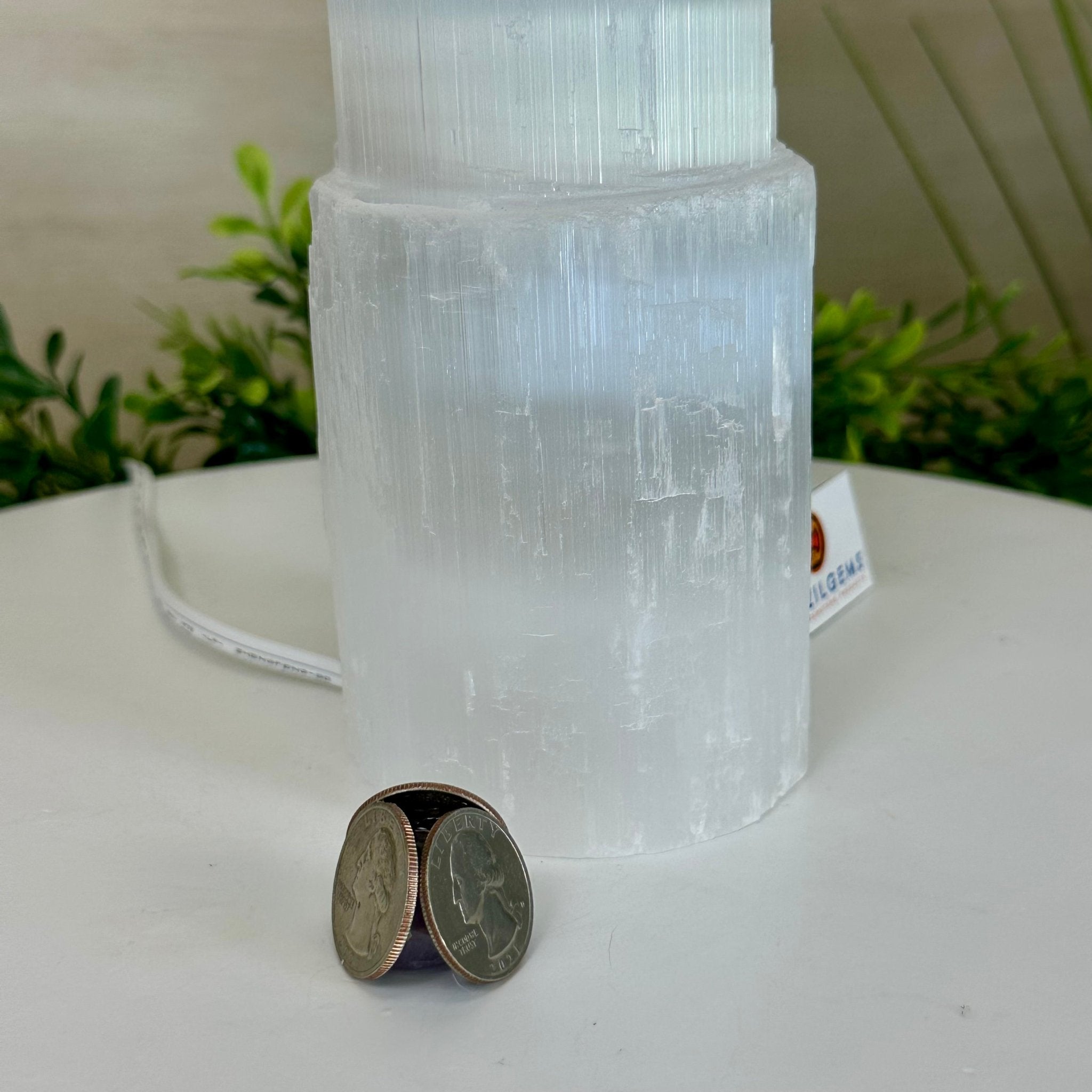 Selenite Tower Crystal Night Light, 3.2 lbs & 7.9" Tall 5802ST - 012 - Brazil GemsBrazil GemsSelenite Tower Crystal Night Light, 3.2 lbs & 7.9" Tall 5802ST - 012Night Lights5802ST - 012