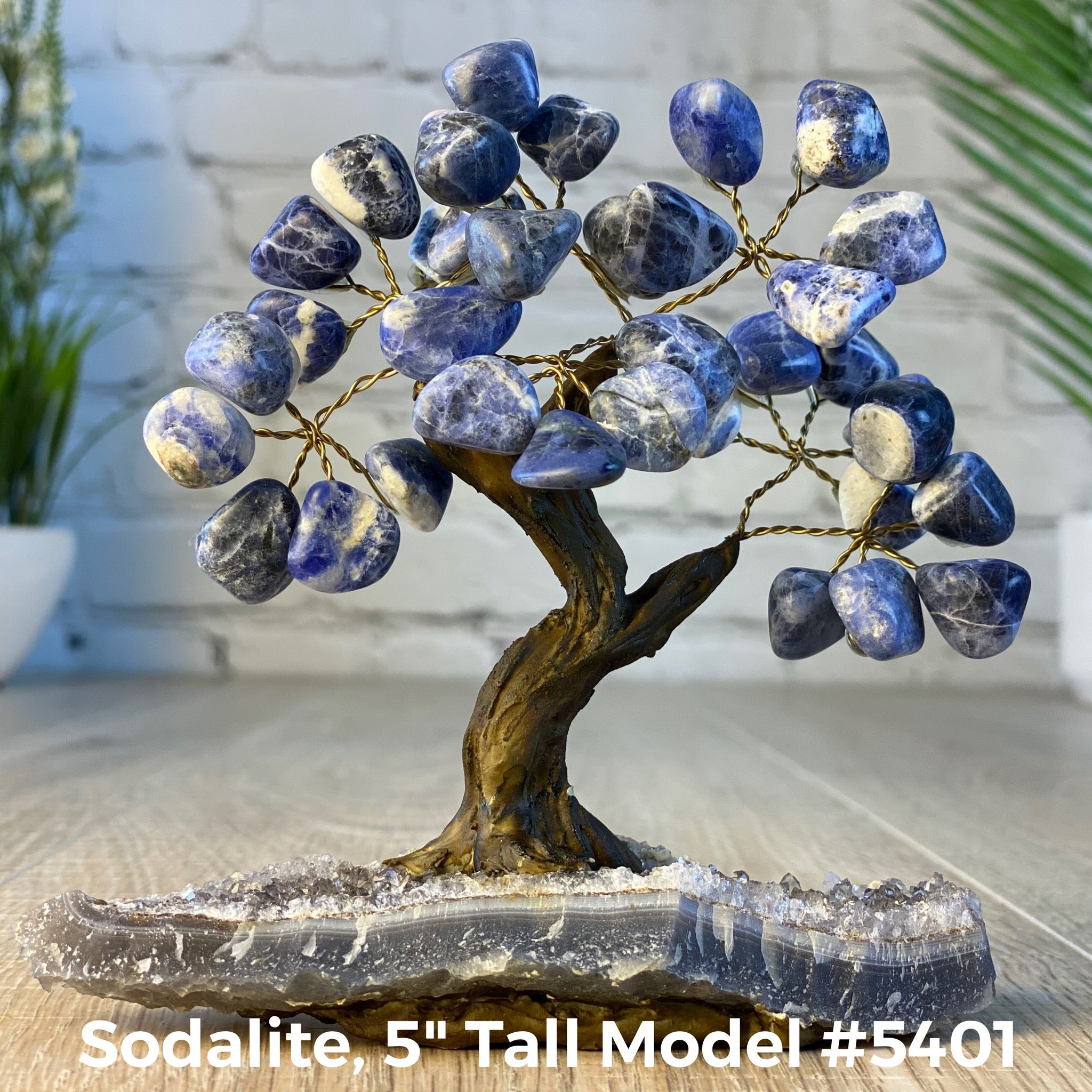 Set of 10 units - 5" Tall Handmade Gemstone Trees on an Amethyst Cluster base, 35 Total Gems, 12 Gem Options, Model #W5401-10 by Brazil Gems - Brazil GemsBrazil GemsSet of 10 units - 5" Tall Handmade Gemstone Trees on an Amethyst Cluster base, 35 Total Gems, 12 Gem Options, Model #W5401-10 by Brazil GemsGemstone Trees-WHW5401-10