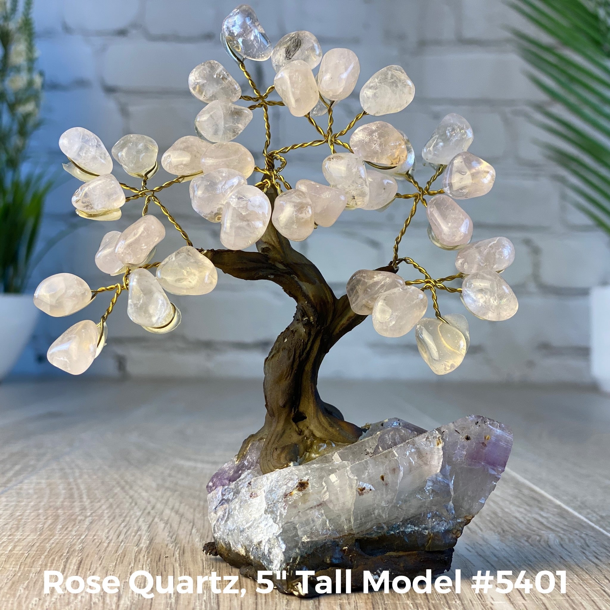 Set of 10 units - 5" Tall Handmade Gemstone Trees on an Amethyst Cluster base, 35 Total Gems, 12 Gem Options, Model #W5401-10 by Brazil Gems - Brazil GemsBrazil GemsSet of 10 units - 5" Tall Handmade Gemstone Trees on an Amethyst Cluster base, 35 Total Gems, 12 Gem Options, Model #W5401-10 by Brazil GemsGemstone Trees-WHW5401-10