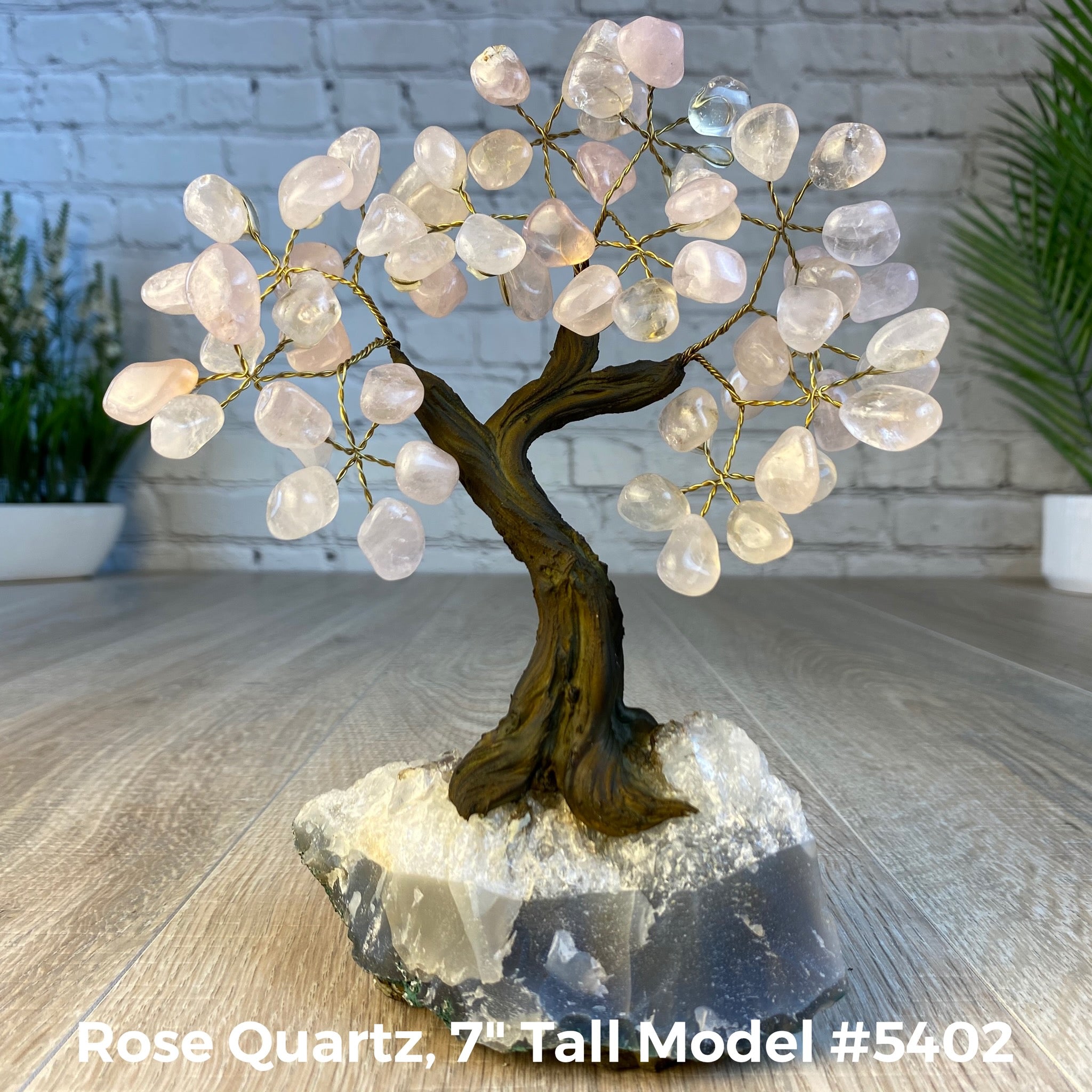 Set of 10 units - 7" Tall Handmade Gemstone Tree on an Amethyst Cluster base, 60 Total Gems, 12 Gem Options, Model #W5402-10 by Brazil Gems - Brazil GemsBrazil GemsSet of 10 units - 7" Tall Handmade Gemstone Tree on an Amethyst Cluster base, 60 Total Gems, 12 Gem Options, Model #W5402-10 by Brazil GemsGemstone Trees-WHW5402-10