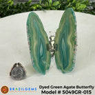 Small Green Agate "Butterfly Wings", ~ 4" Length #5049GR - Brazil GemsBrazil GemsSmall Green Agate "Butterfly Wings", ~ 4" Length #5049GRAgate Butterfly Wings5049GR-015