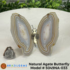 Small Natural Brazilian Agate "Butterfly Wings", ~4" Length #5049NA - Brazil GemsBrazil GemsSmall Natural Brazilian Agate "Butterfly Wings", ~4" Length #5049NAAgate Butterfly Wings5049NA-033