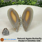 Small Natural Brazilian Agate "Butterfly Wings", ~4" Length #5049NA - Brazil GemsBrazil GemsSmall Natural Brazilian Agate "Butterfly Wings", ~4" Length #5049NAAgate Butterfly Wings5049NA-036
