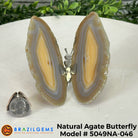 Small Natural Brazilian Agate "Butterfly Wings", ~4" Length #5049NA - Brazil GemsBrazil GemsSmall Natural Brazilian Agate "Butterfly Wings", ~4" Length #5049NAAgate Butterfly Wings5049NA-046