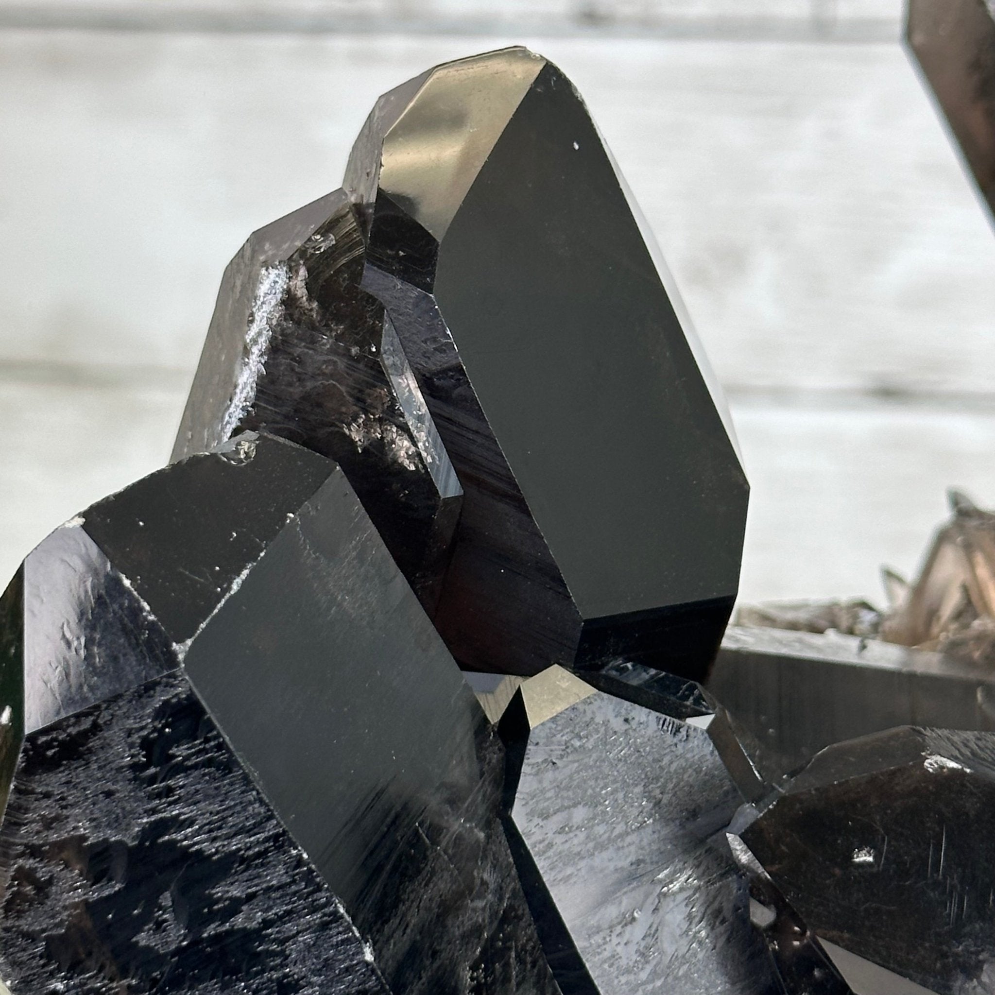 Smoky Quartz Cluster on a Metal Stand, 11.7 lbs & 12.5" Tall #5700-0014 - Brazil GemsBrazil GemsSmoky Quartz Cluster on a Metal Stand, 11.7 lbs & 12.5" Tall #5700-0014Clusters on Fixed Bases5700-0014