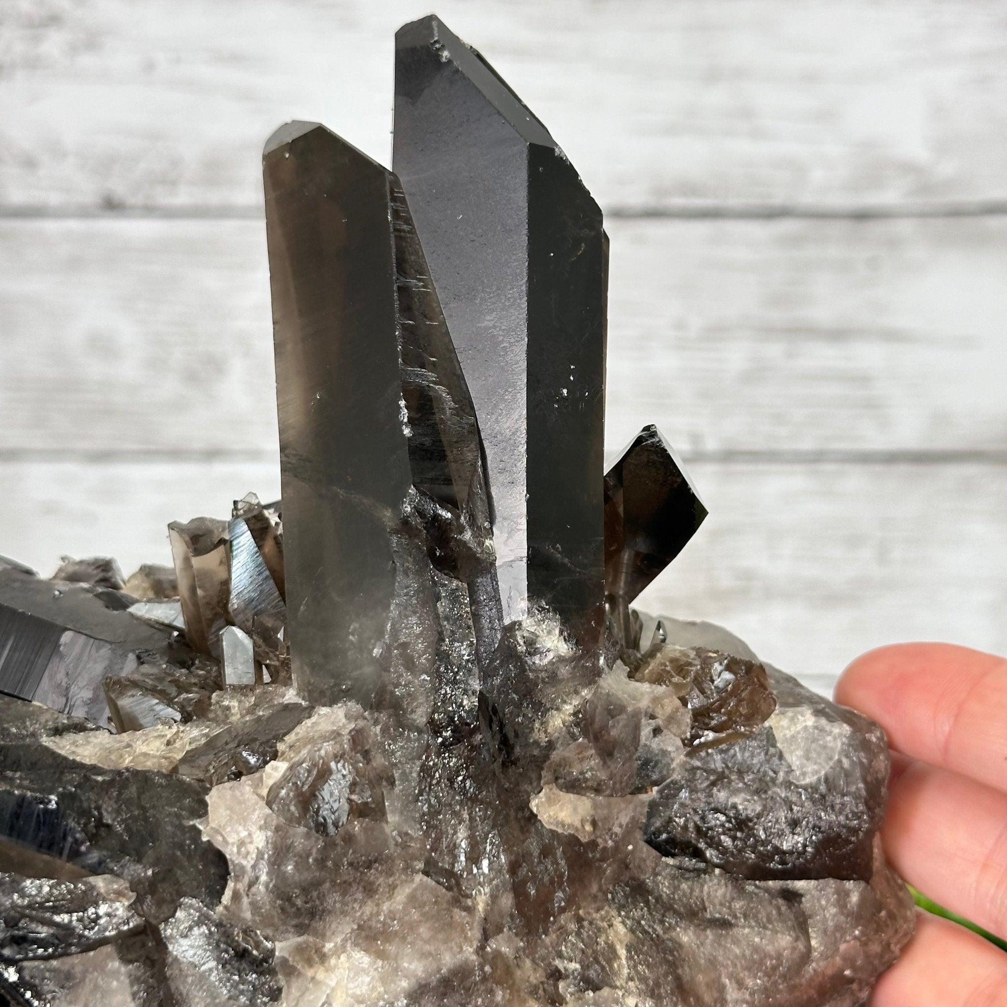 Smoky Quartz Cluster on a Metal Stand, 11.7 lbs & 12.5" Tall #5700-0014 - Brazil GemsBrazil GemsSmoky Quartz Cluster on a Metal Stand, 11.7 lbs & 12.5" Tall #5700-0014Clusters on Fixed Bases5700-0014