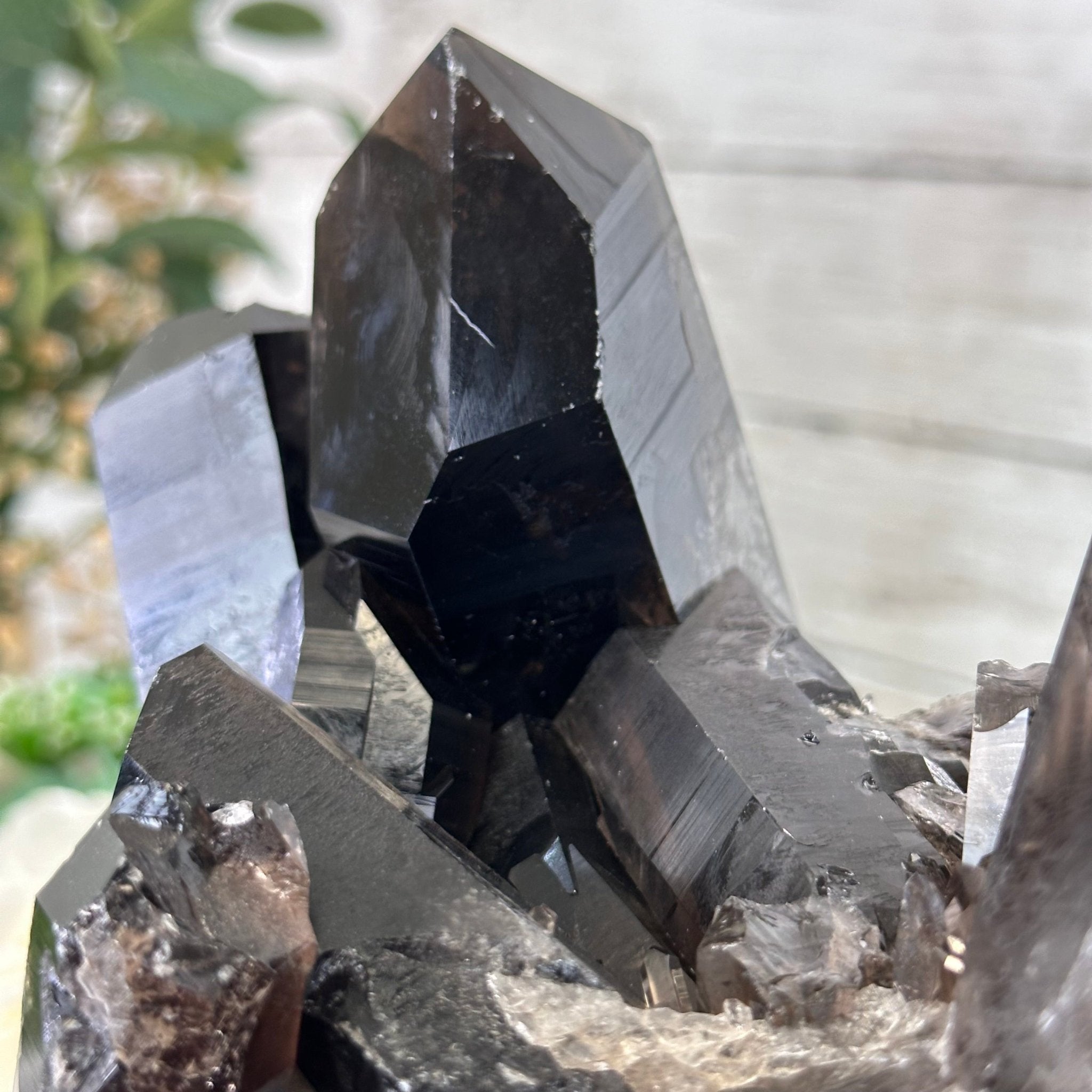 Smoky Quartz Cluster on a Metal Stand, 11.7 lbs & 12.5" Tall #5700-0014 - Brazil GemsBrazil GemsSmoky Quartz Cluster on a Metal Stand, 11.7 lbs & 12.5" Tall #5700-0014Clusters on Fixed Bases5700-0014